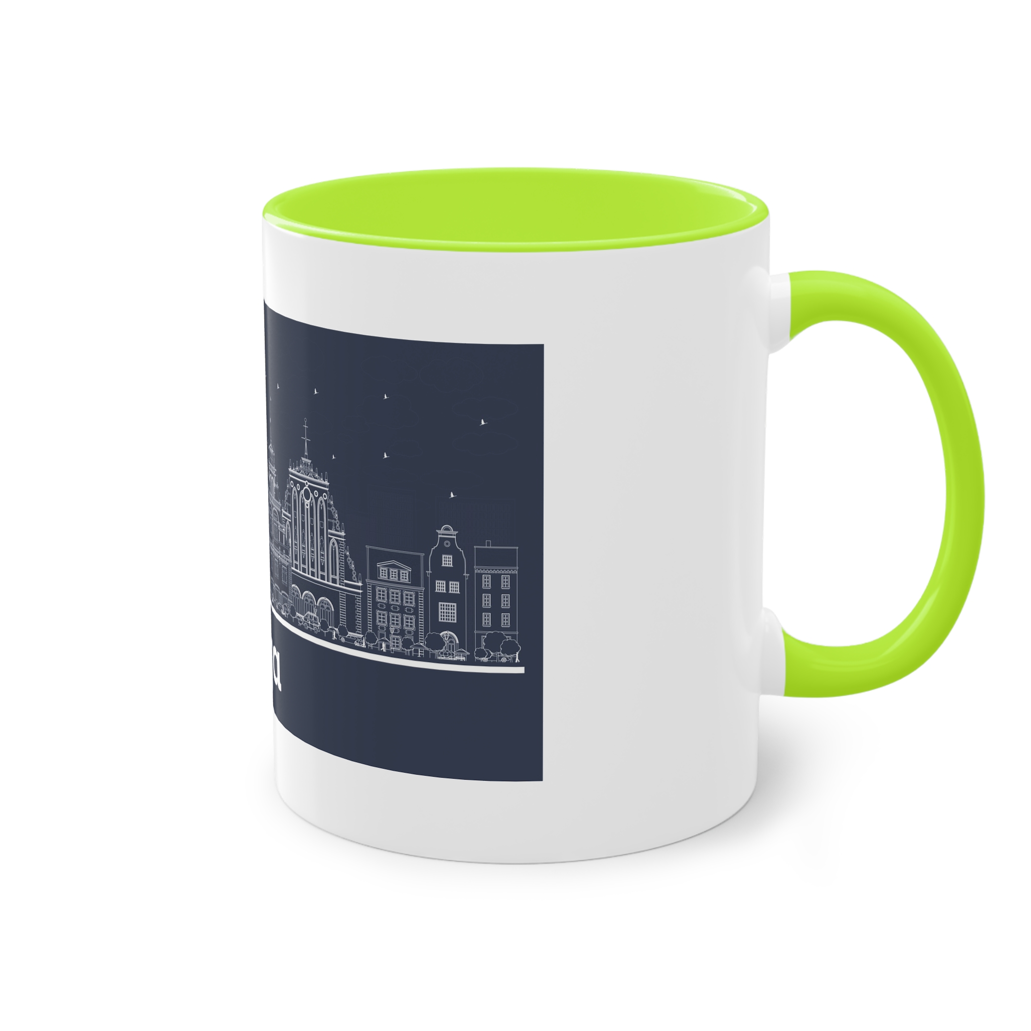 Riga Outline Inverse Two Tone Coffee Mug 11oz - Image 28