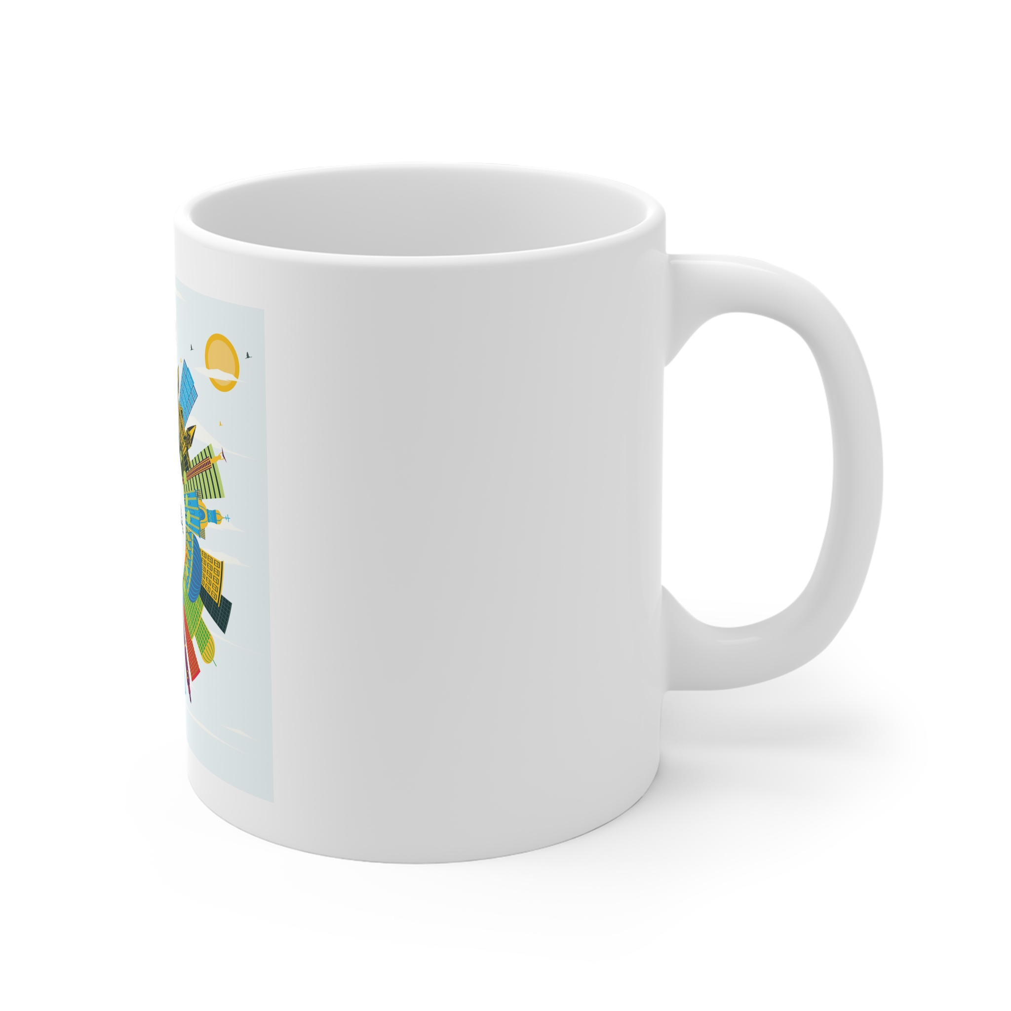 Samara Color Circle Cloud 11oz White Mug - Image 3