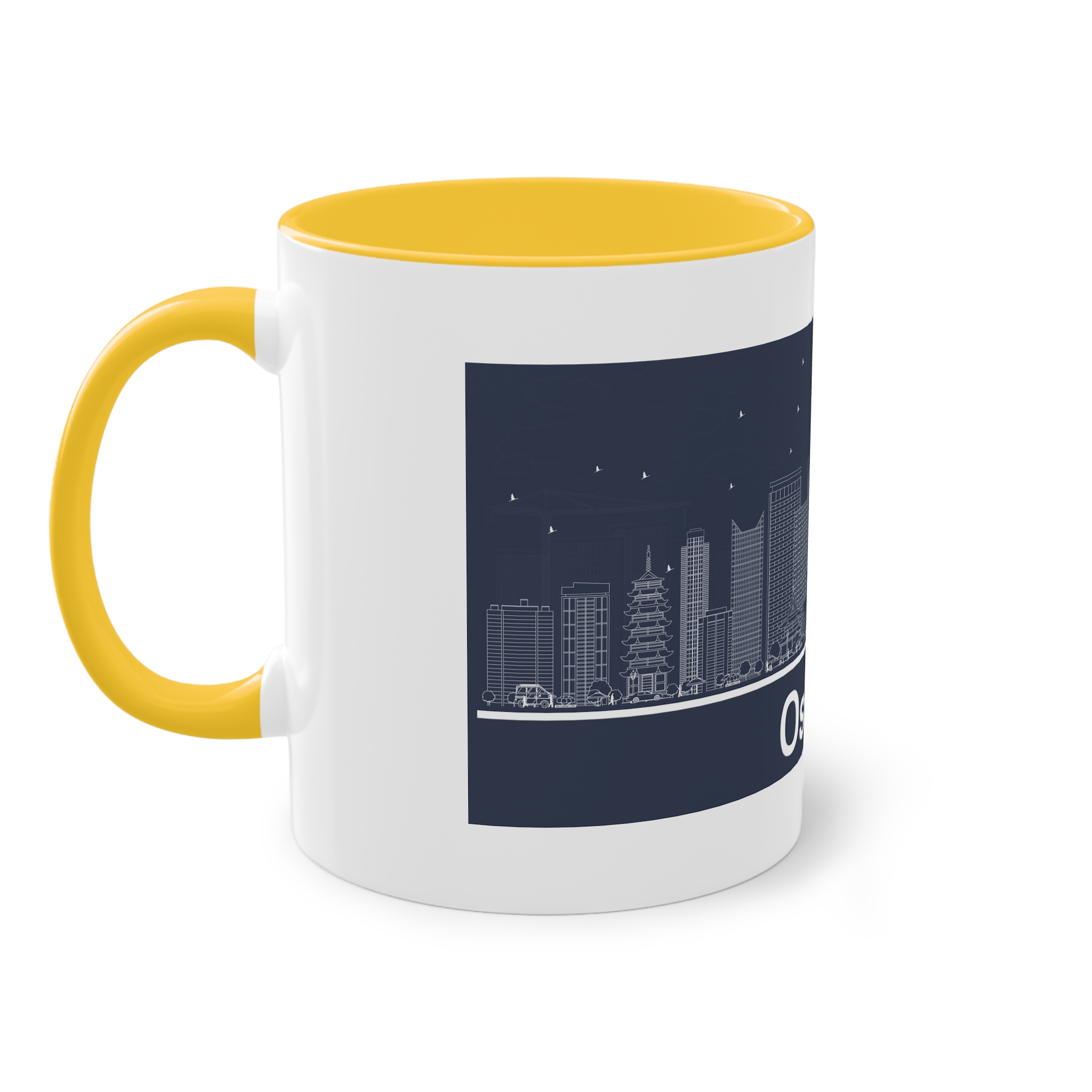 Osaka Outline Inverse Two Tone Coffee Mug 11oz - Image 19