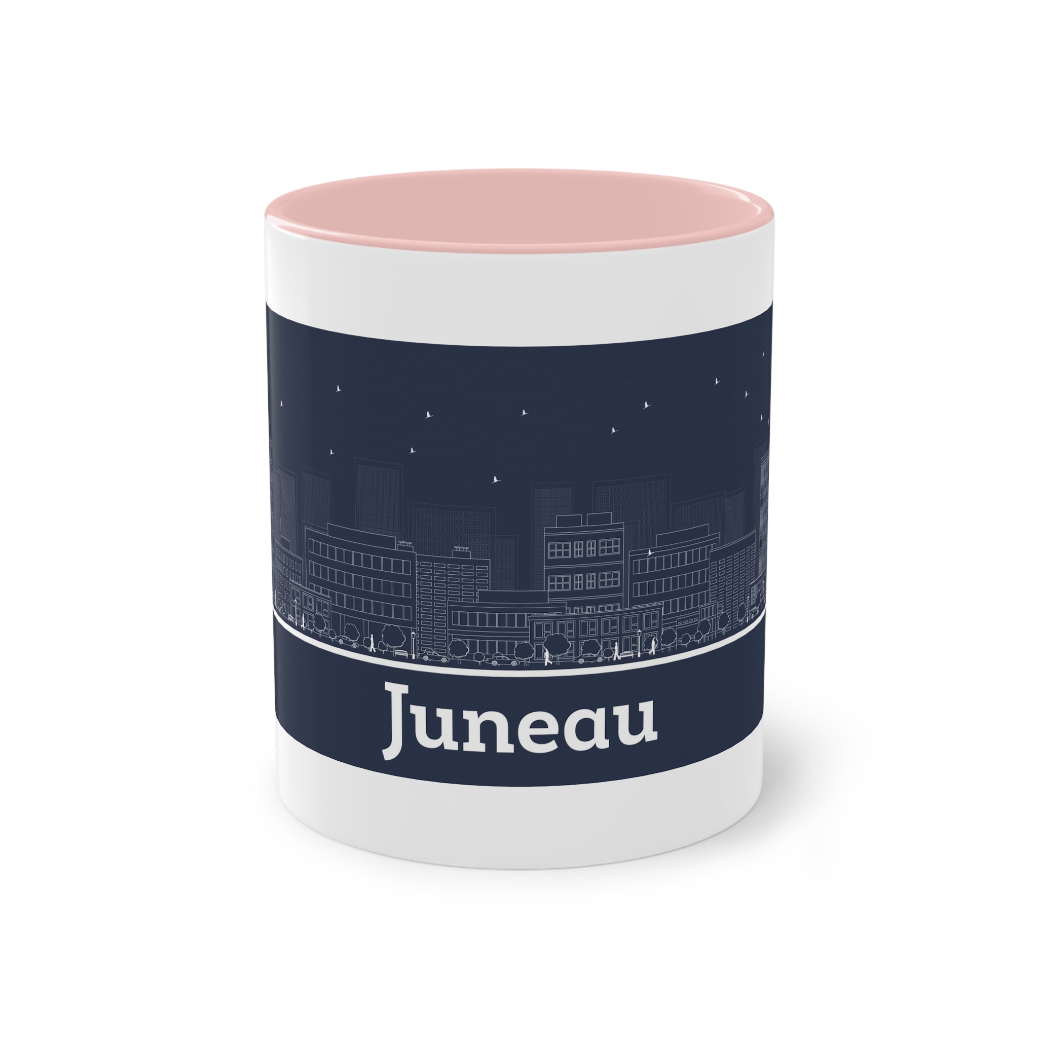 Juneau Outline Inverse Two Tone Coffee Mug 11oz - Image 45