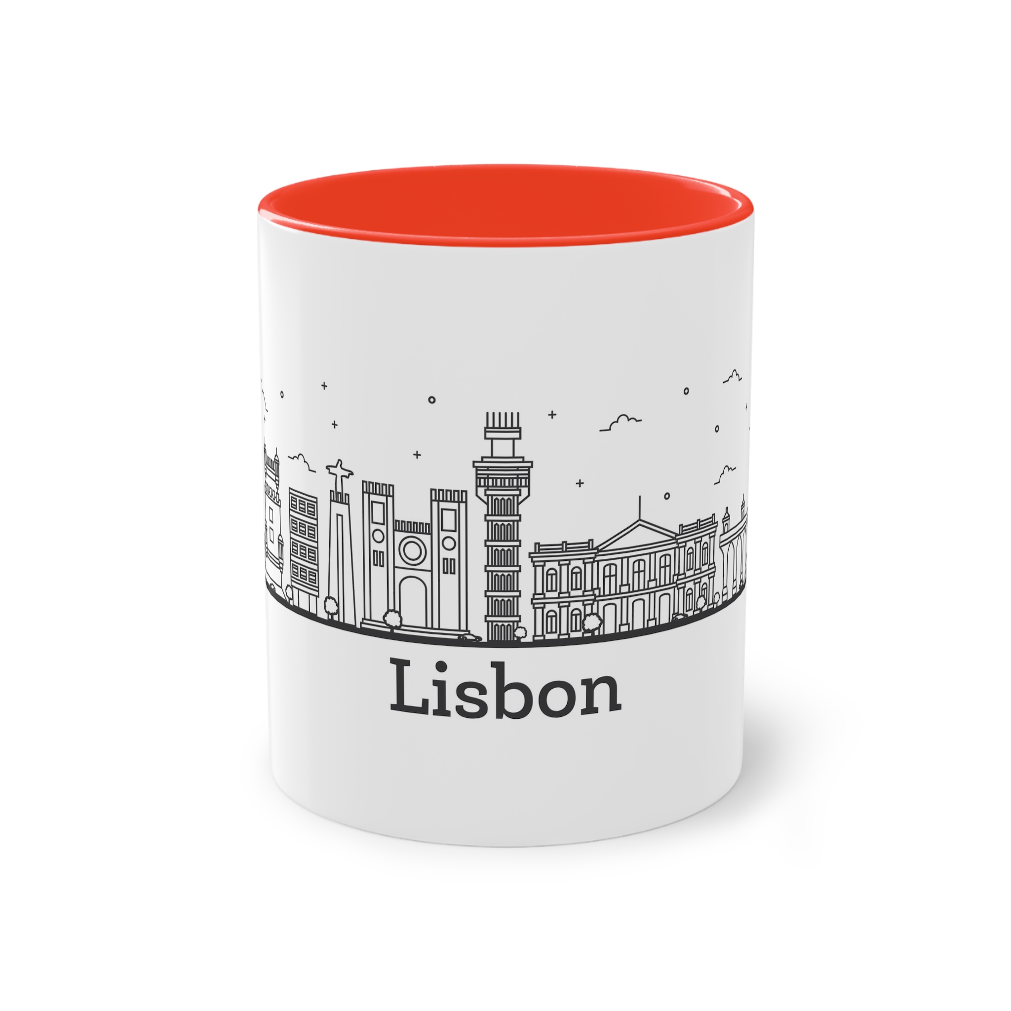 Lisbon Outline Bold Two Tone Coffee Mug 11oz