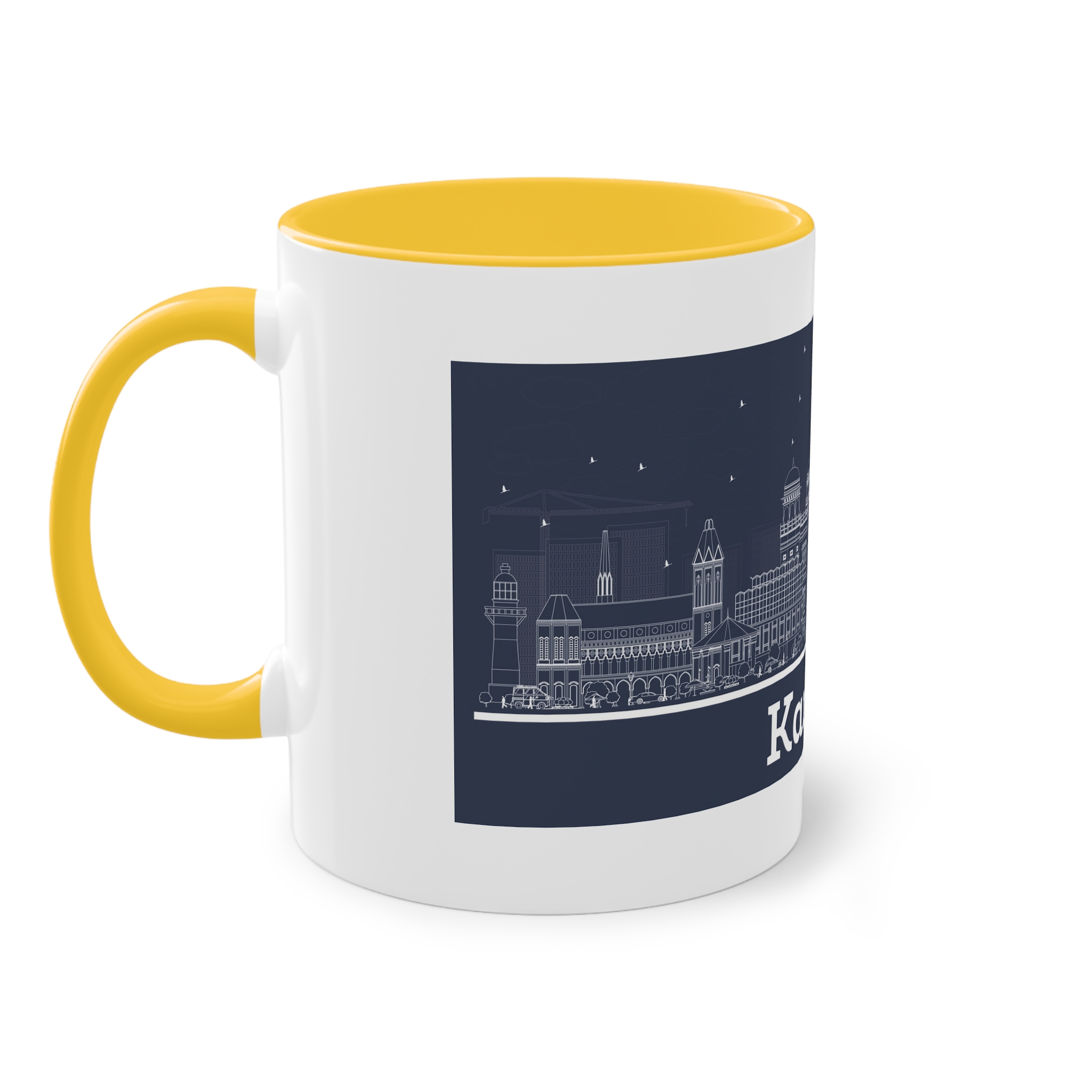 Karachi Outline Inverse Two Tone Coffee Mug 11oz - Image 19