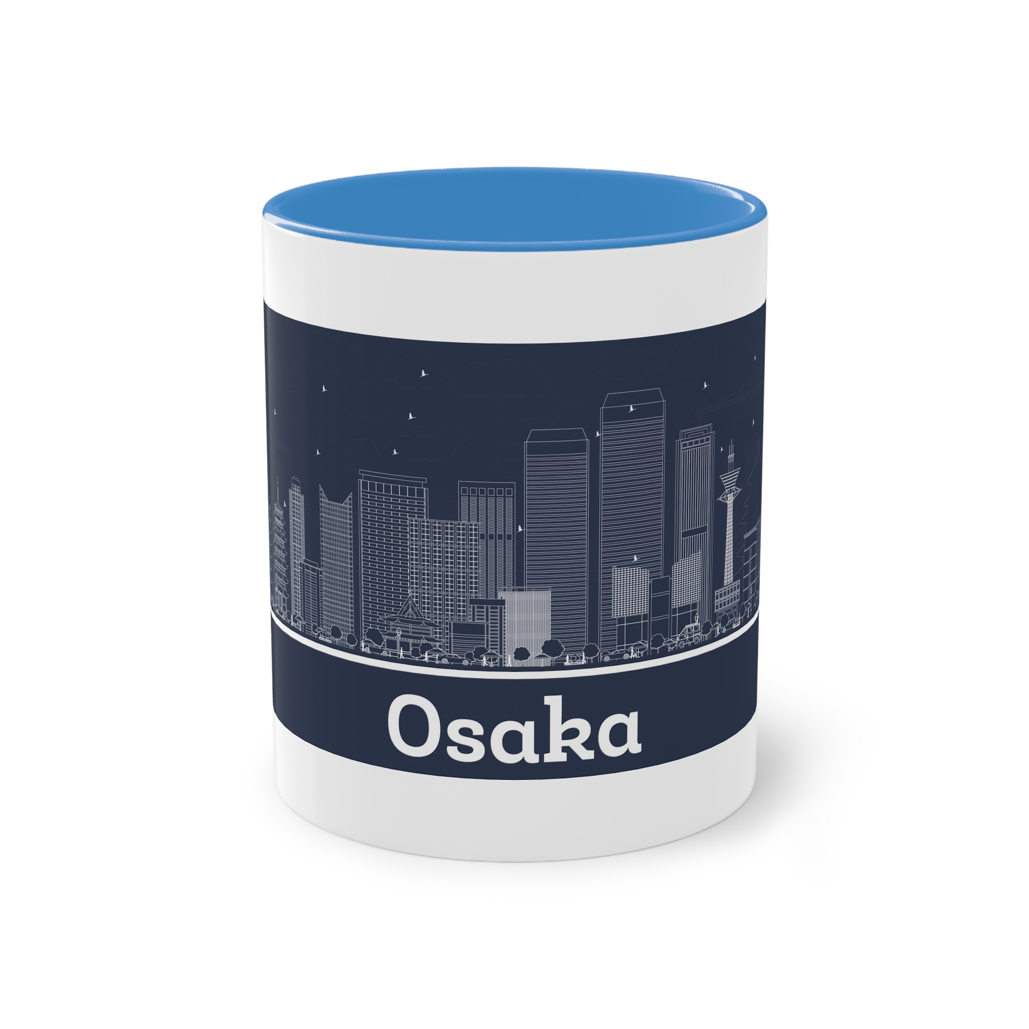 Osaka Outline Inverse Two Tone Coffee Mug 11oz - Image 33