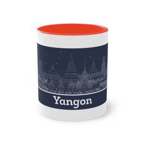 Yangon Outline Inverse Two Tone Coffee Mug 11oz