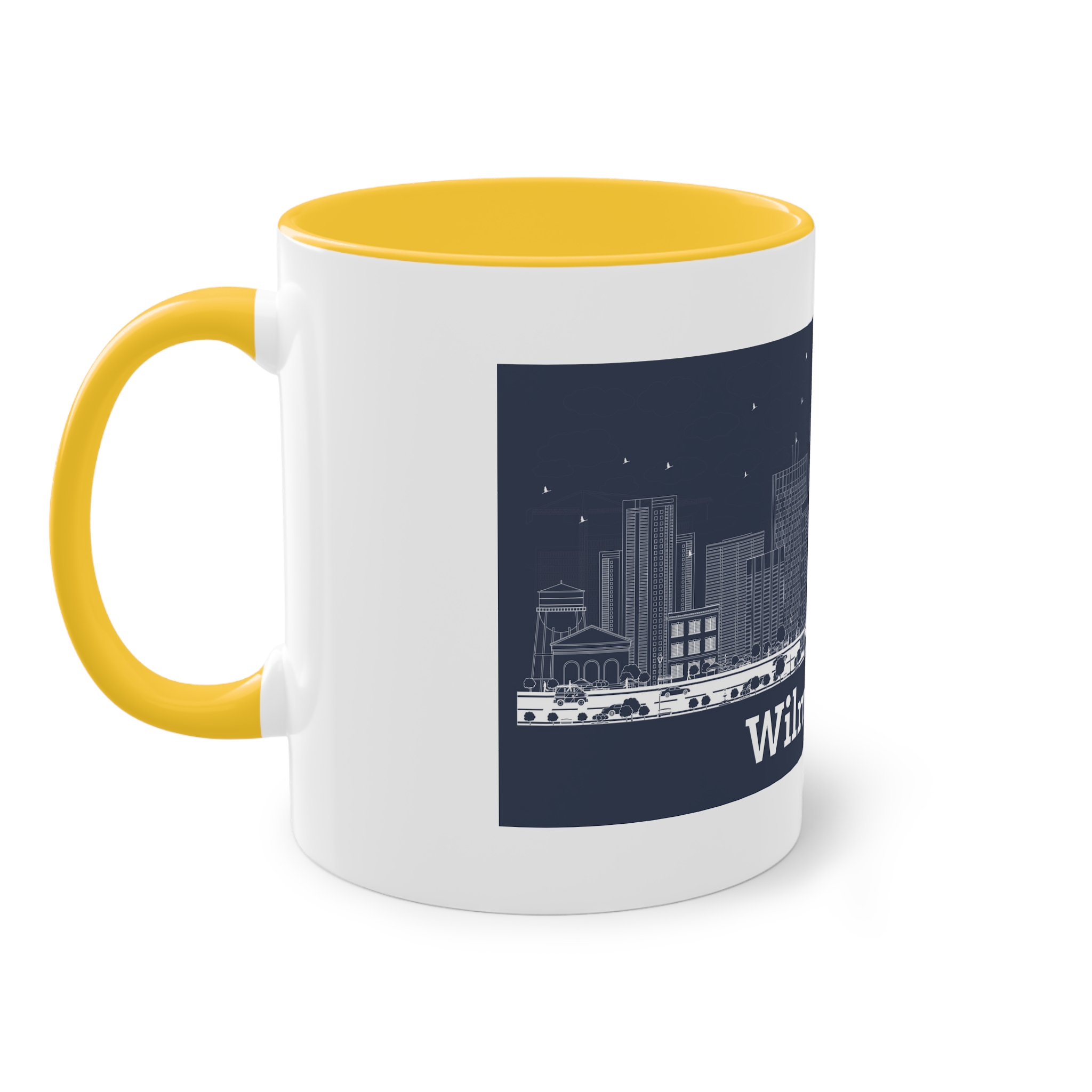 Wilmington Outline Inverse Two Tone Coffee Mug 11oz - Image 19