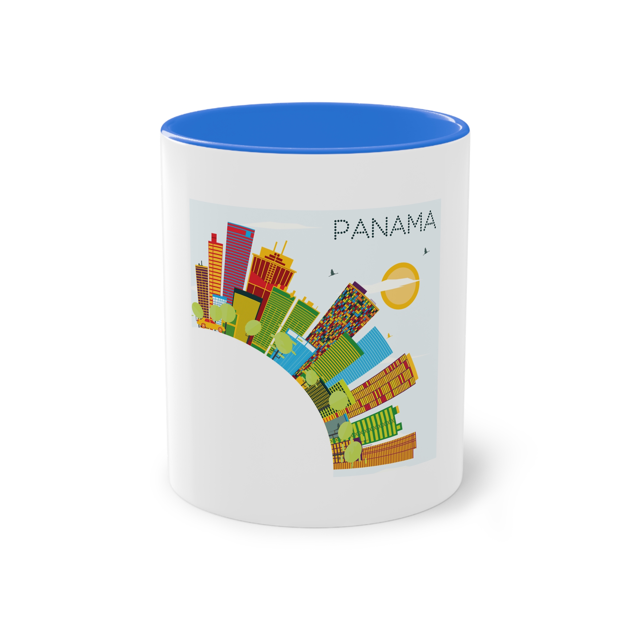 Panama Color Corner Cloud Two Tone Coffee Mug 11oz - Image 37