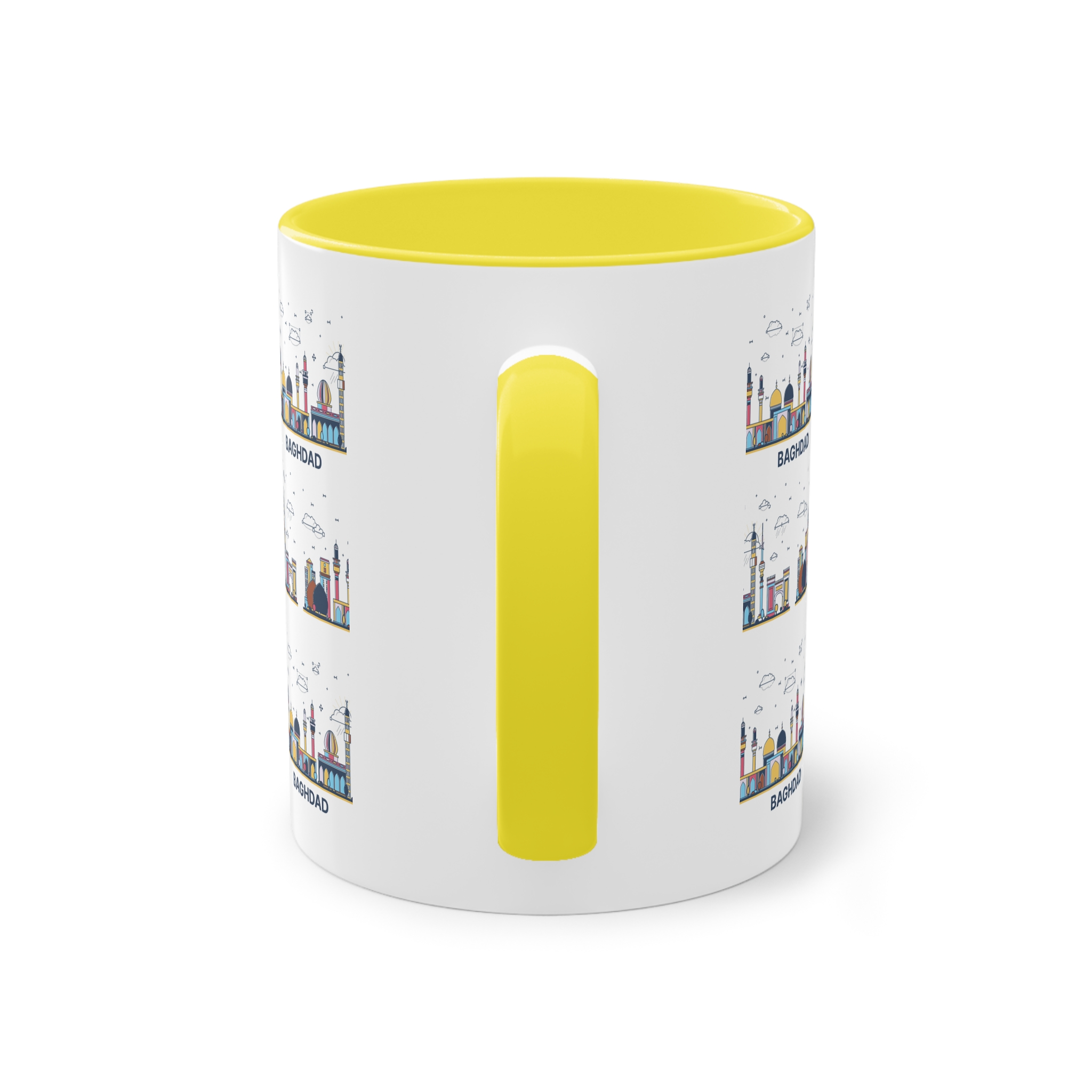 Baghdad Outline Bold Color Two Tone Coffee Mug 11oz - Image 22