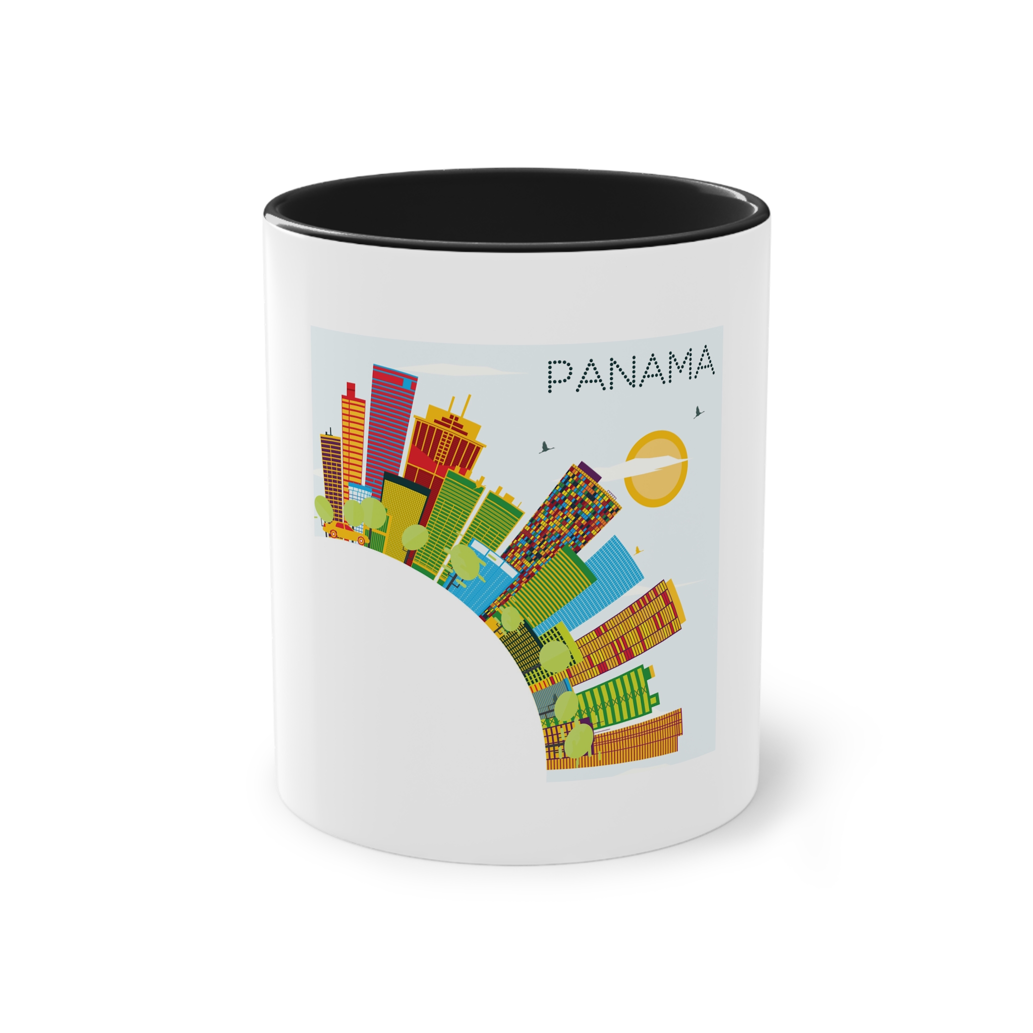 Panama Color Corner Cloud Two Tone Coffee Mug 11oz - Image 9