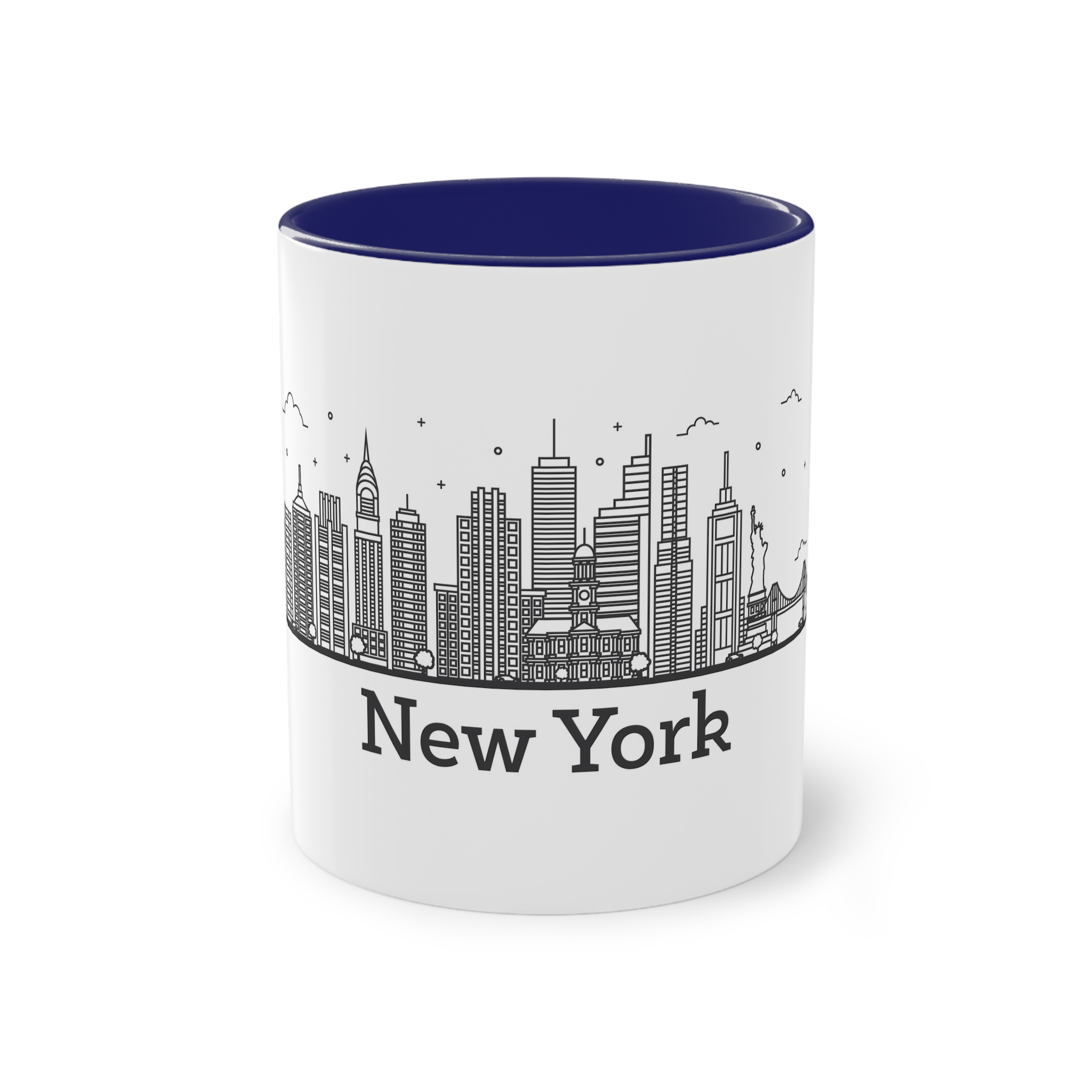 New York Outline Bold 2018 Two Tone Coffee Mug 11oz - Image 41