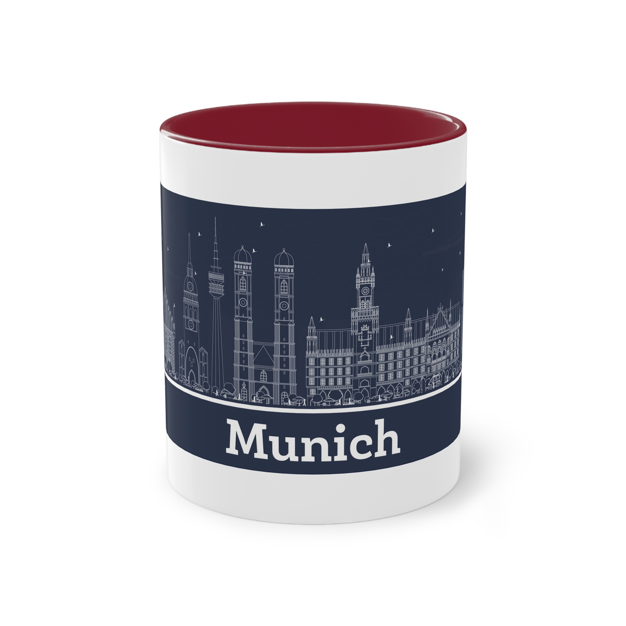 Munich Outline Inverse Two Tone Coffee Mug 11oz - Image 5