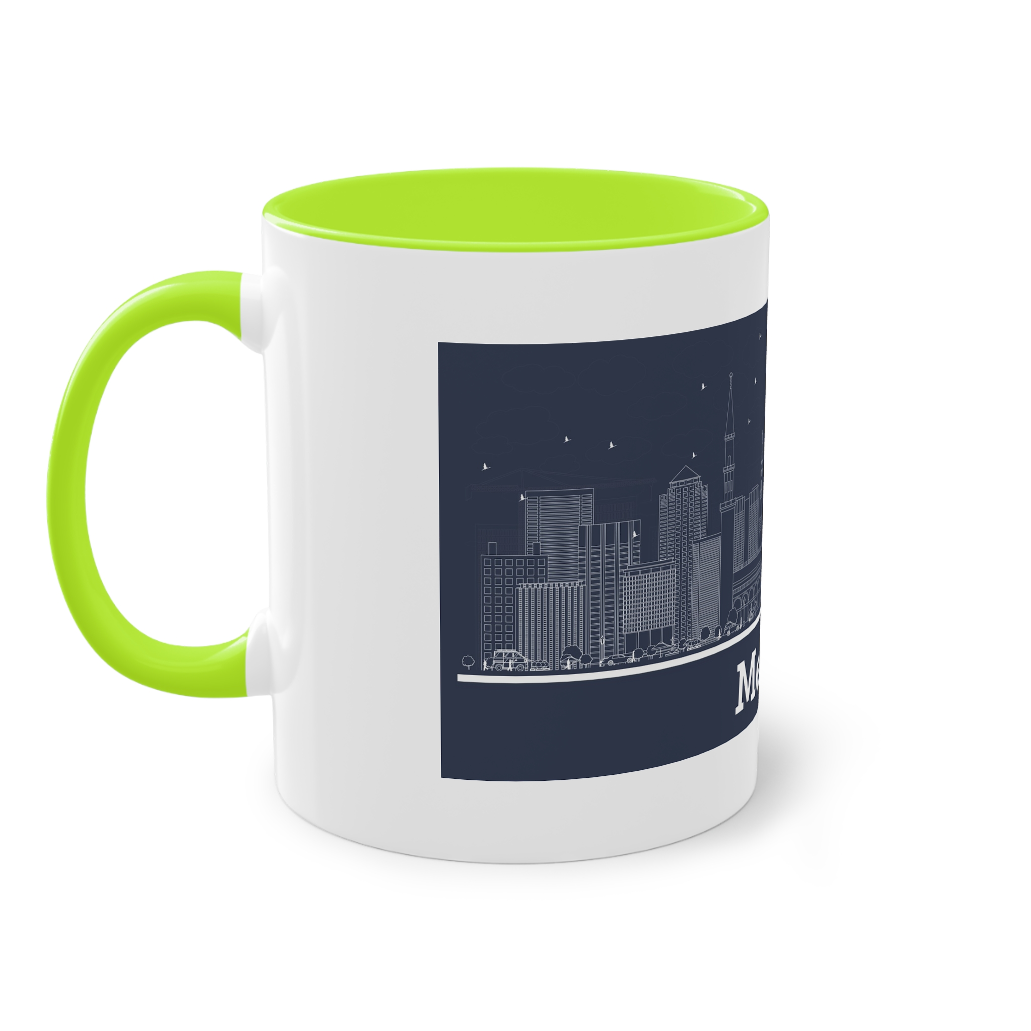 Medina Outline Inverse Two Tone Coffee Mug 11oz - Image 27