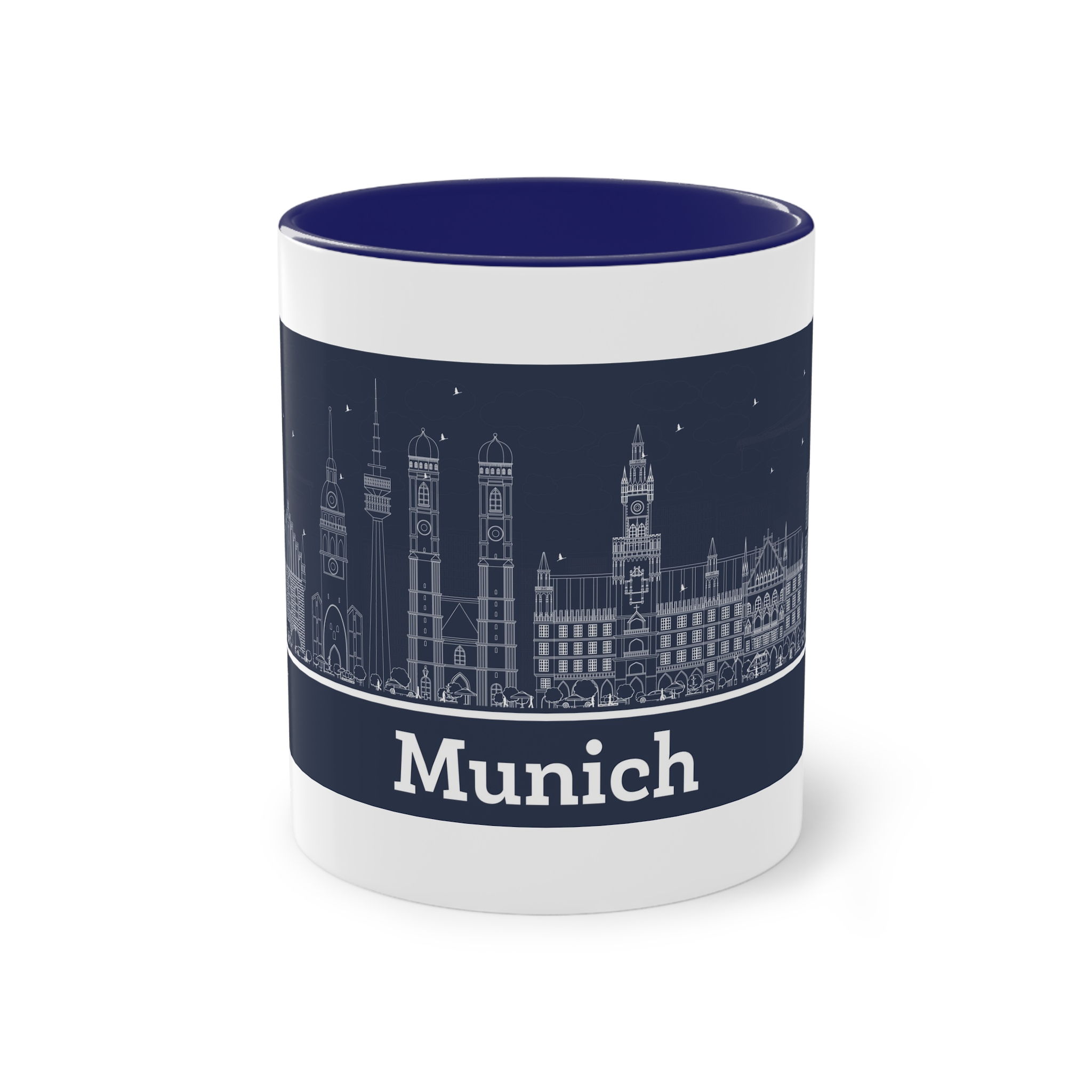 Munich Outline Inverse Two Tone Coffee Mug 11oz - Image 41