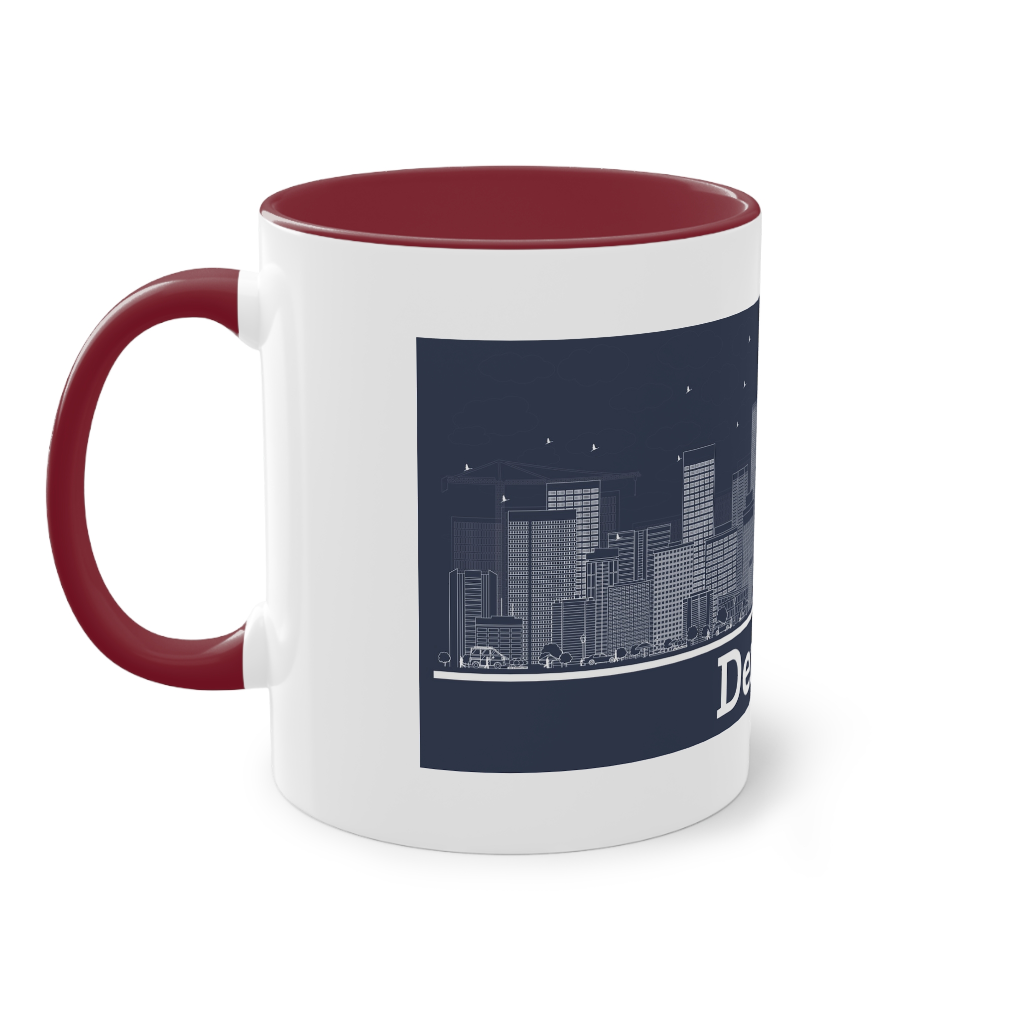 Denver Outline Inverse Two Tone Coffee Mug 11oz - Image 7