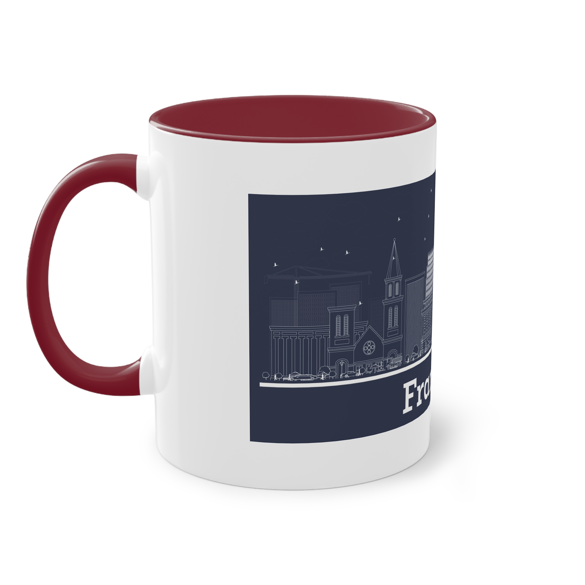Frankfort Outline Inverse Two Tone Coffee Mug 11oz - Image 7