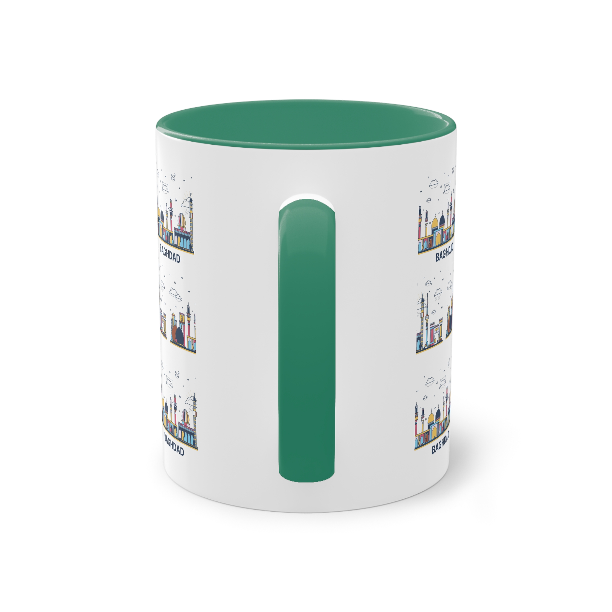 Baghdad Outline Bold Color Two Tone Coffee Mug 11oz - Image 30