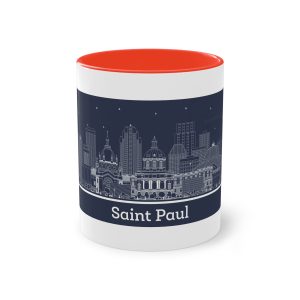 Saint Paul Minnesota Outline Inverse Two Tone Coffee Mug 11oz