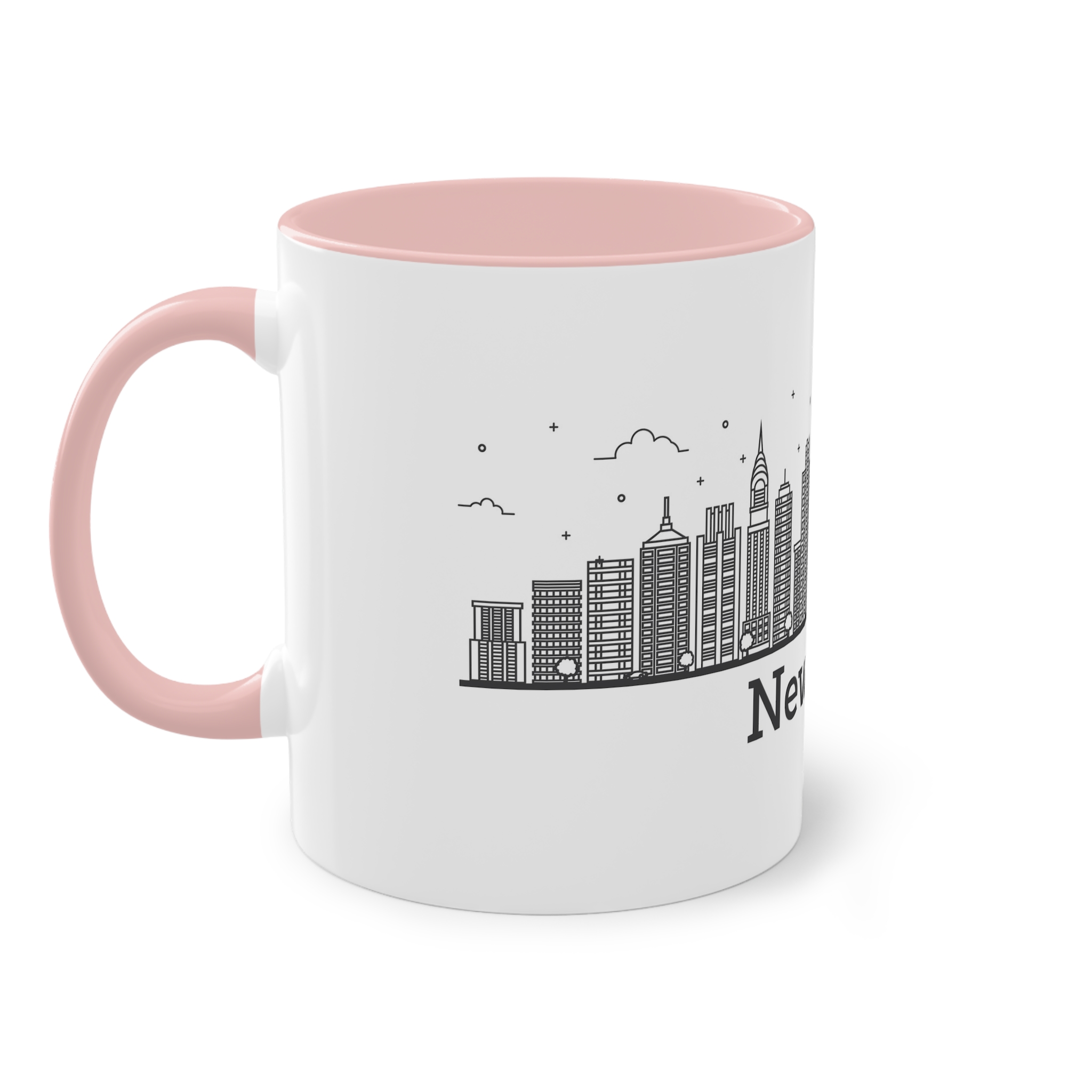 New York Outline Bold 2018 Two Tone Coffee Mug 11oz - Image 47