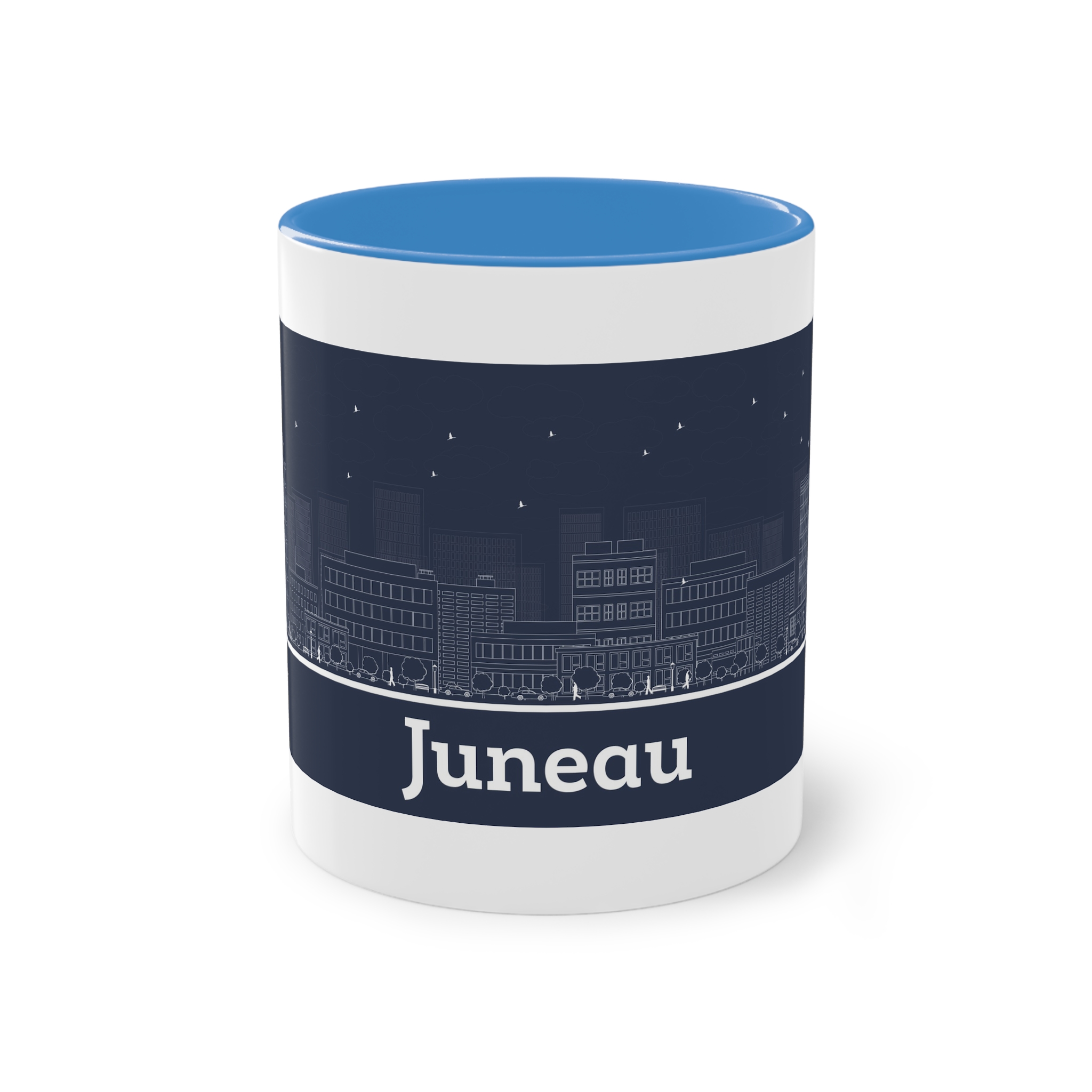 Juneau Outline Inverse Two Tone Coffee Mug 11oz - Image 33