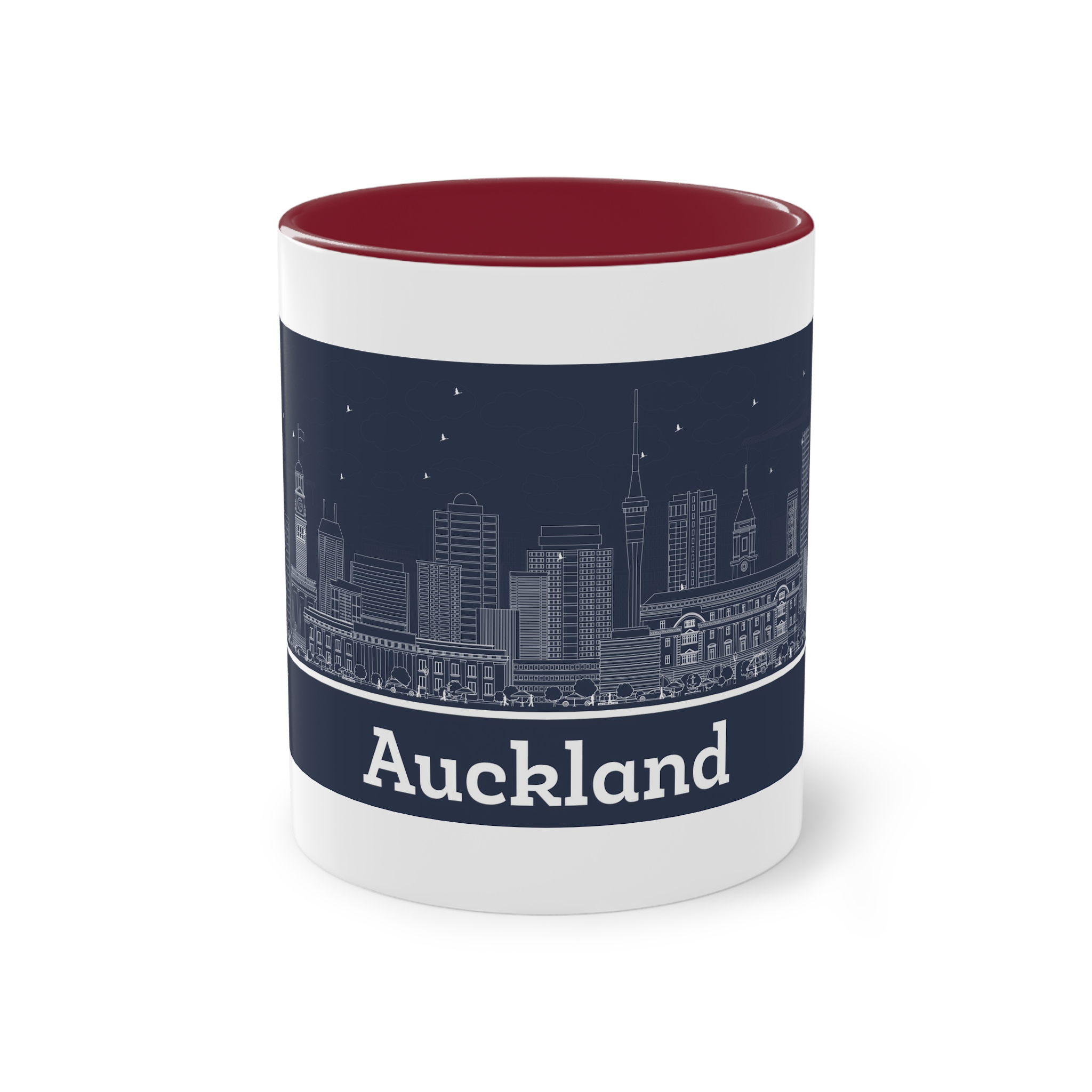 Auckland Outline Inverse Two Tone Coffee Mug 11oz - Image 5