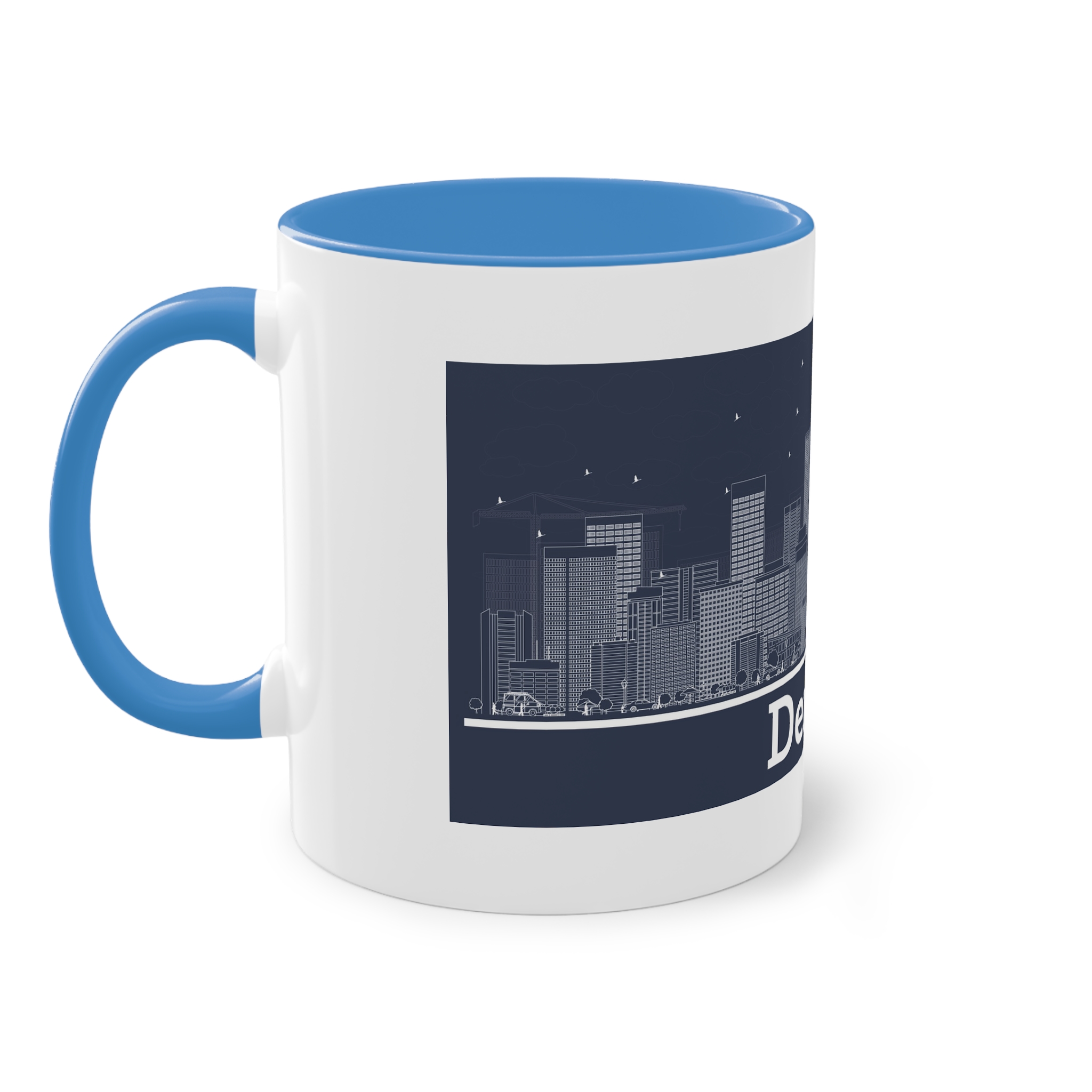Denver Outline Inverse Two Tone Coffee Mug 11oz - Image 35