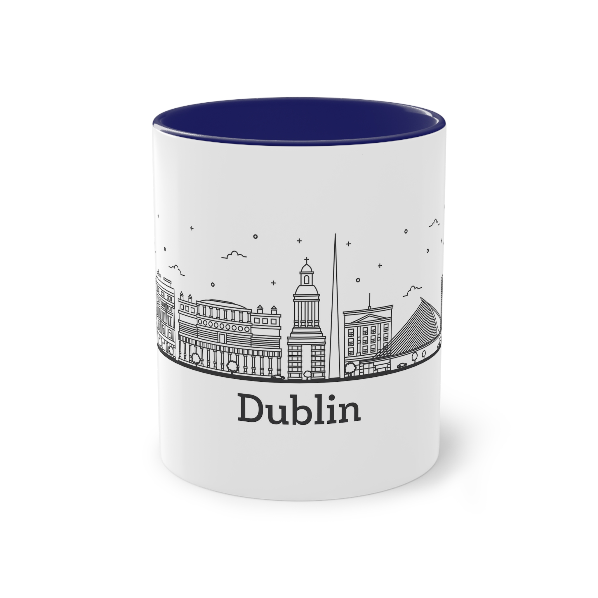Dublin Outline Bold Two Tone Coffee Mug 11oz - Image 41