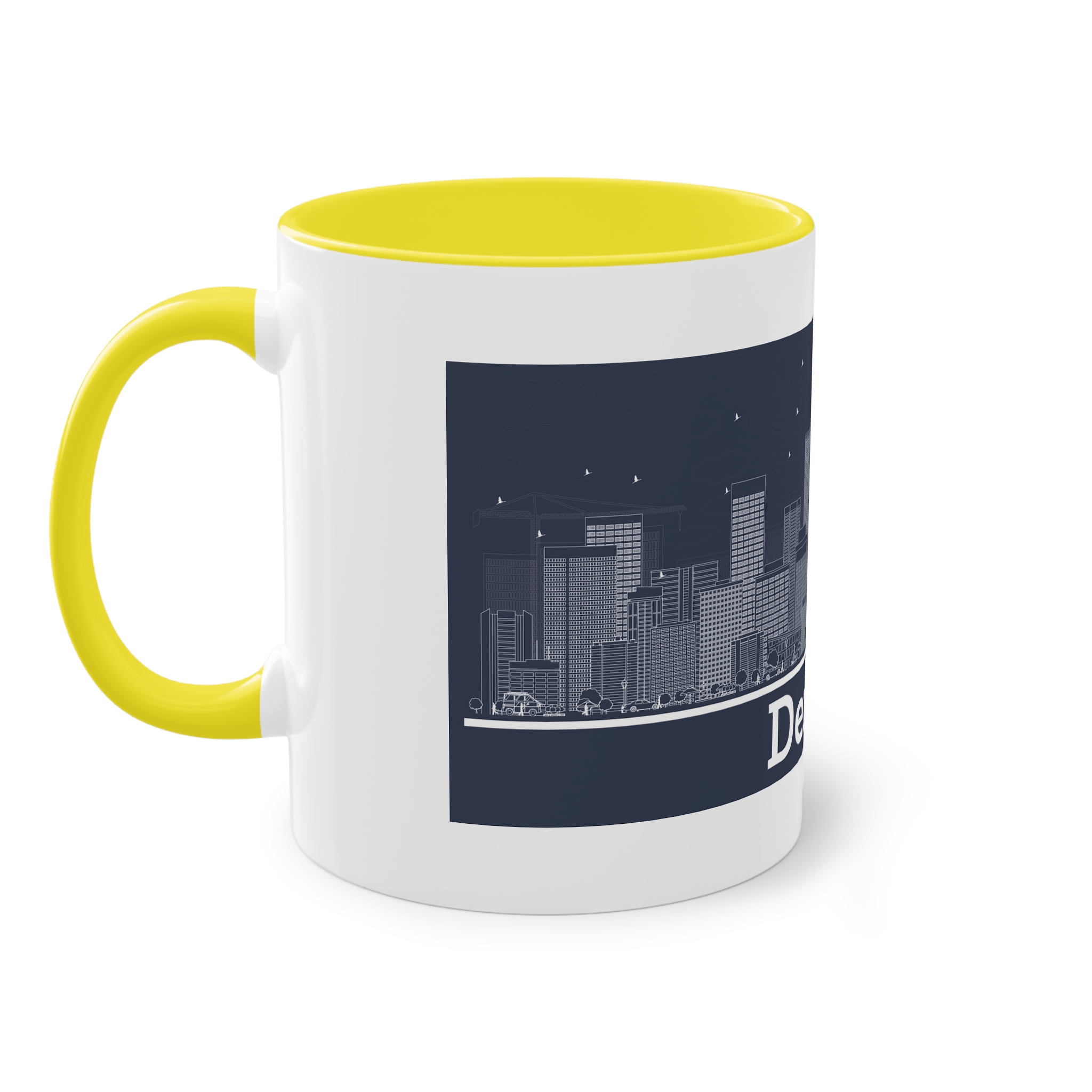 Denver Outline Inverse Two Tone Coffee Mug 11oz - Image 23