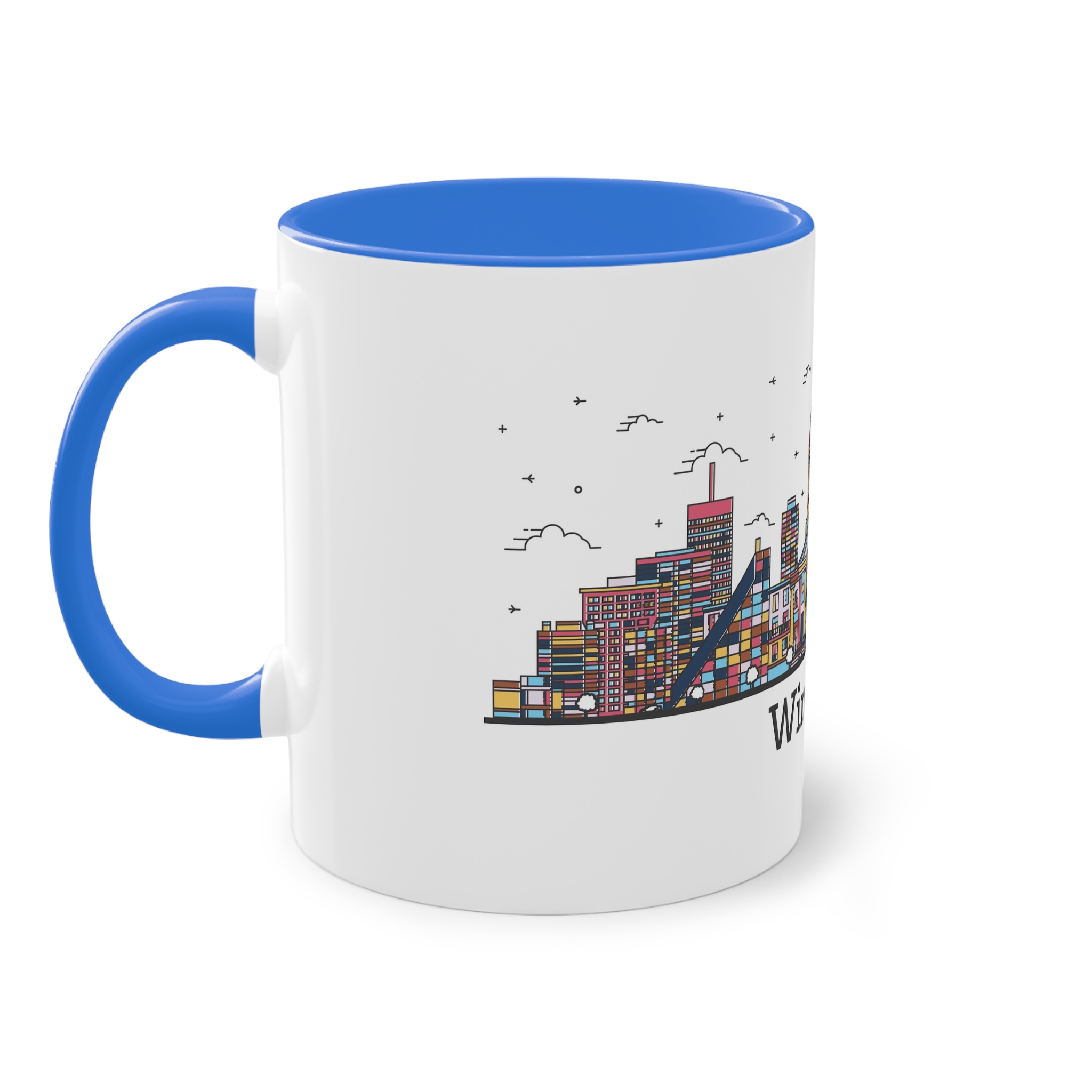 Winnipeg Outline Bold Color Two Tone Coffee Mug 11oz - Image 39