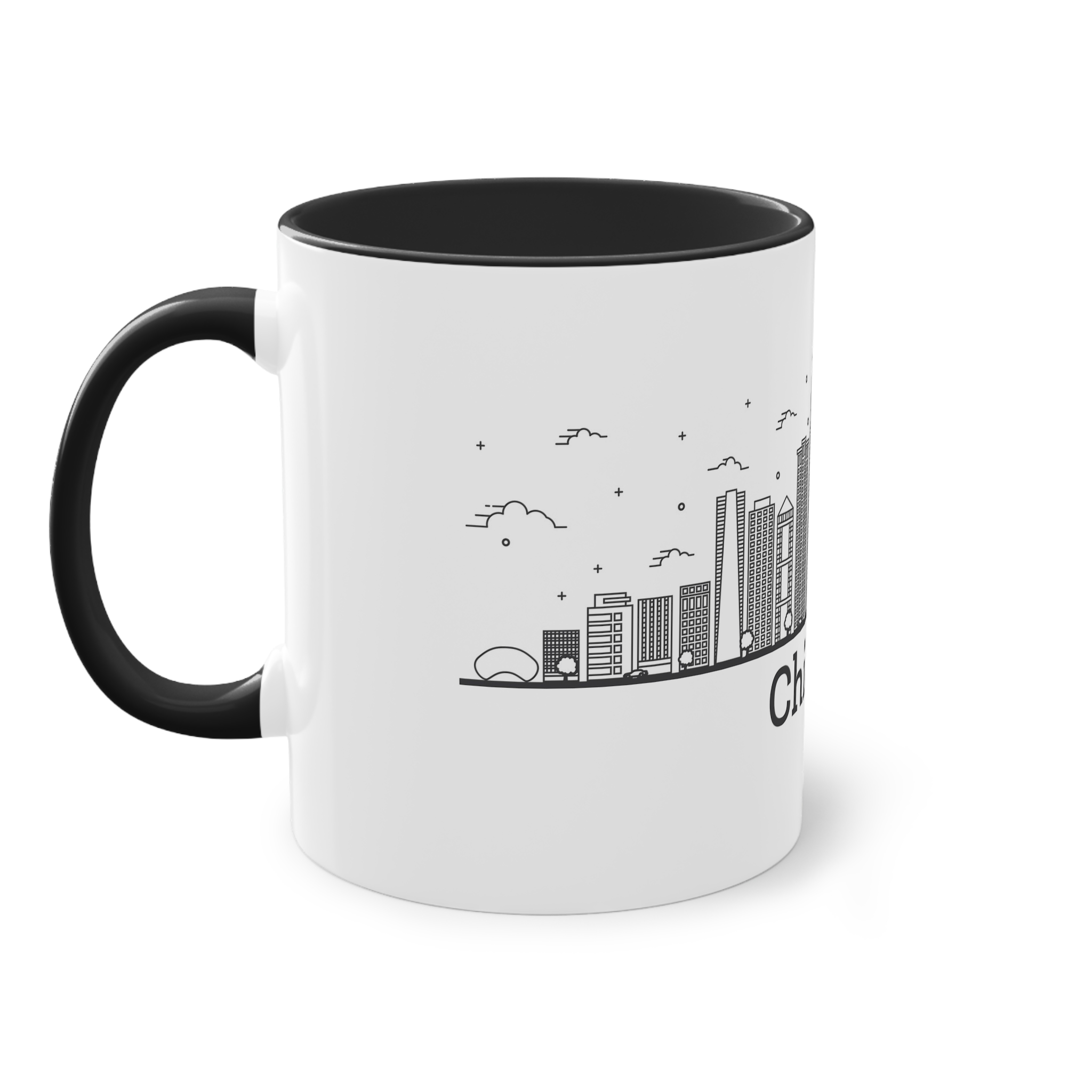 Chicago Outline Bold Two Tone Coffee Mug 11oz - Image 11