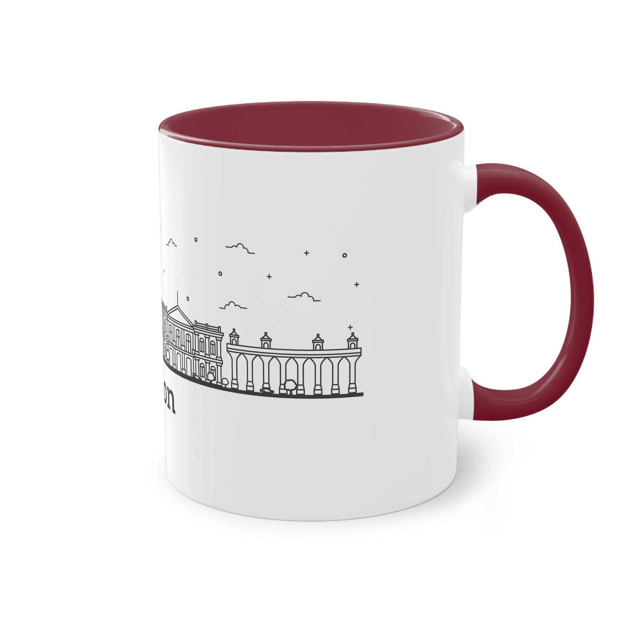 Lisbon Outline Bold Two Tone Coffee Mug 11oz - Image 8