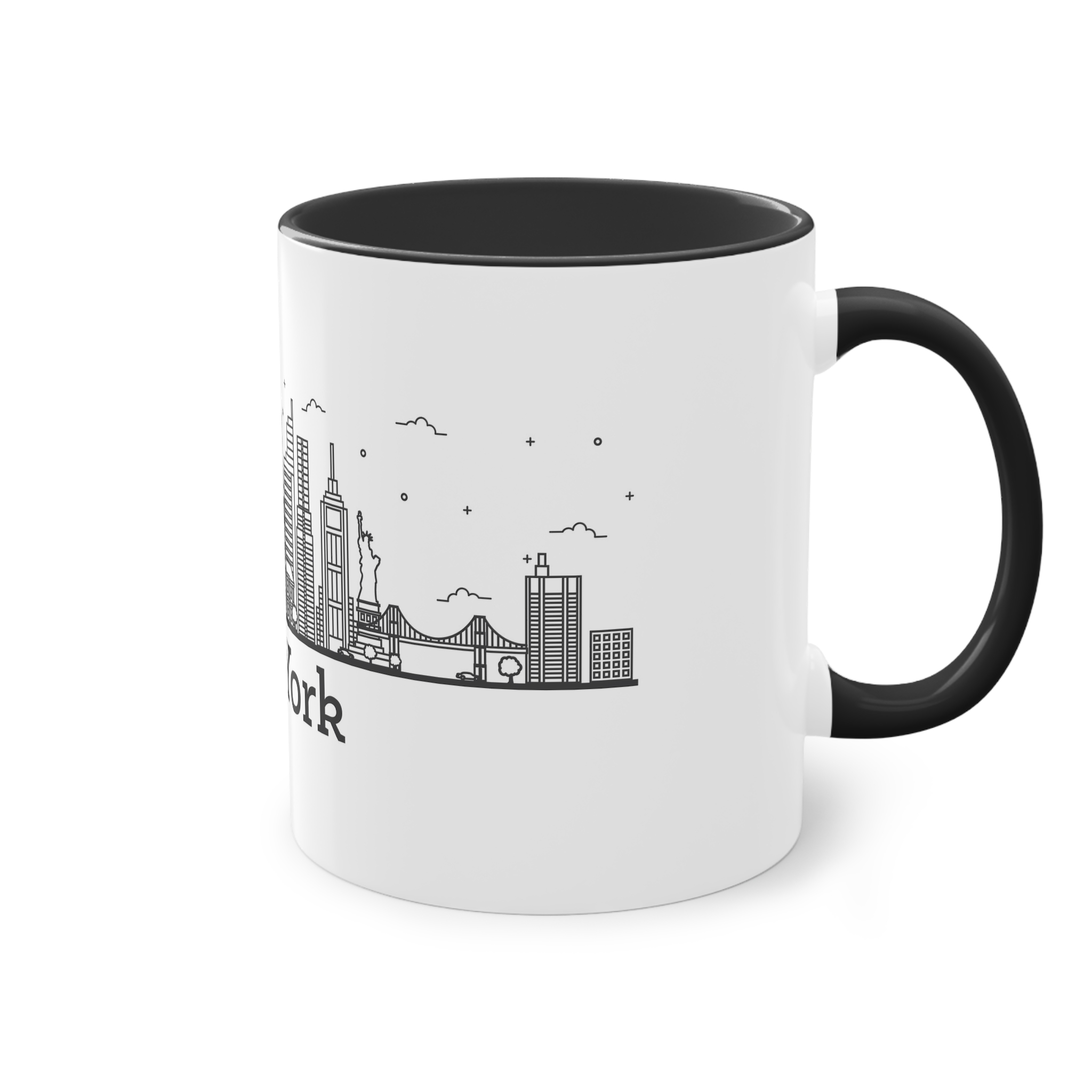 New York Outline Bold 2018 Two Tone Coffee Mug 11oz - Image 12