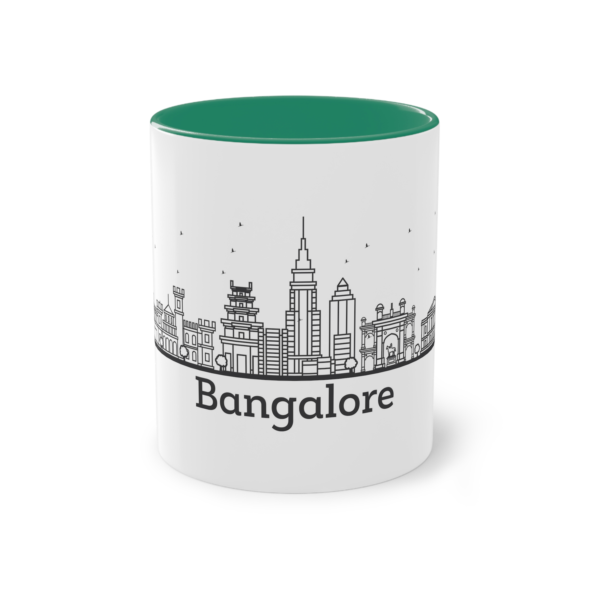 Bangalore Outline Bold Two Tone Coffee Mug 11oz - Image 29