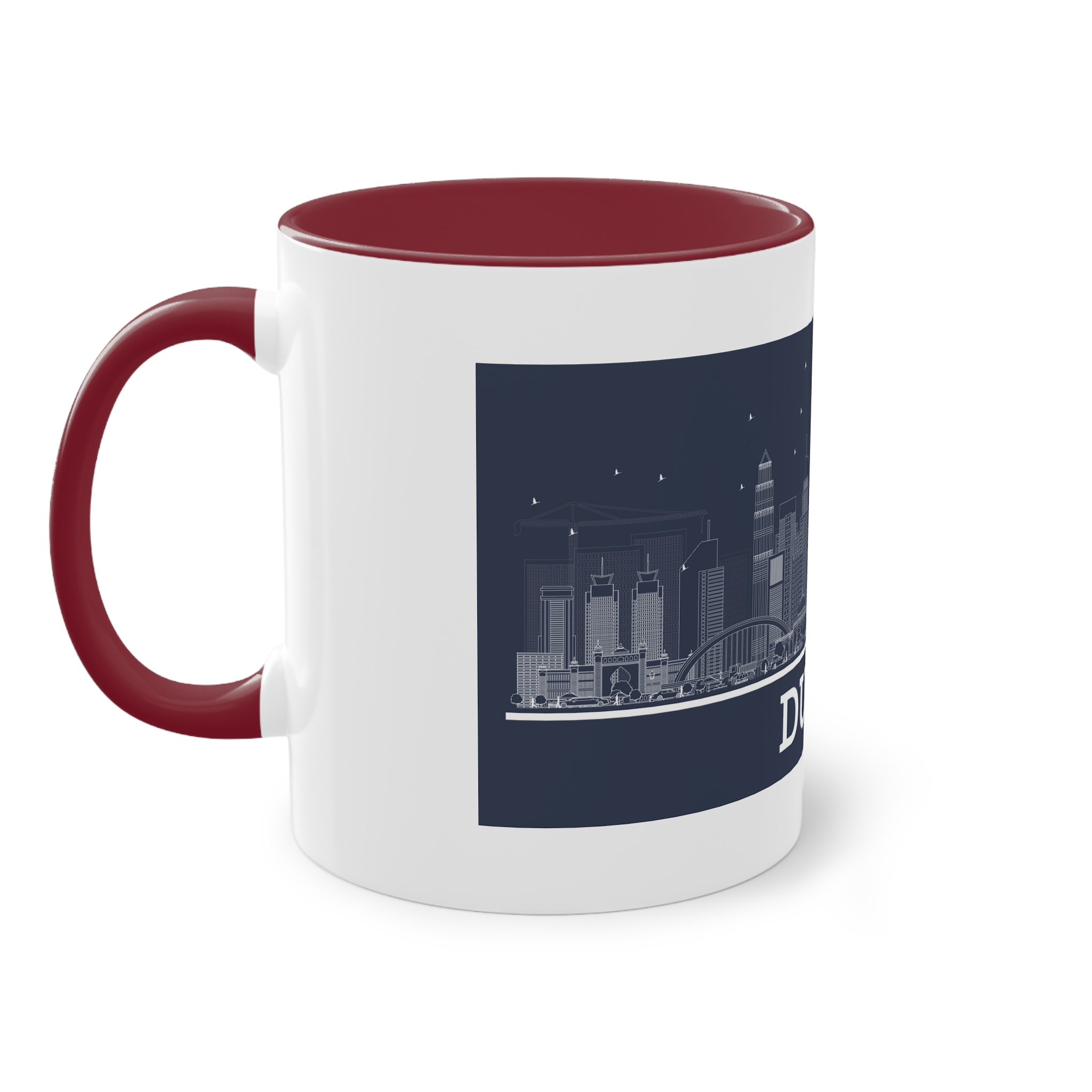 Dubai New Outline Inverse Two Tone Coffee Mug 11oz - Image 7