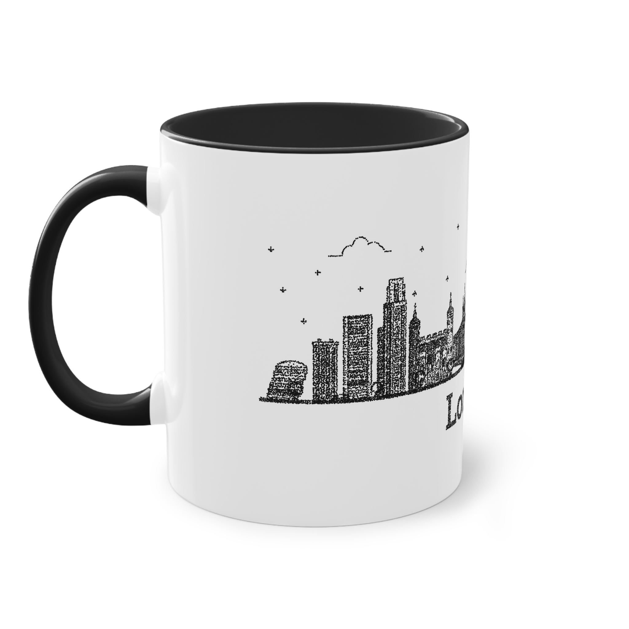 London Outline Bold Color Texture Two Tone Coffee Mug 11oz - Image 11