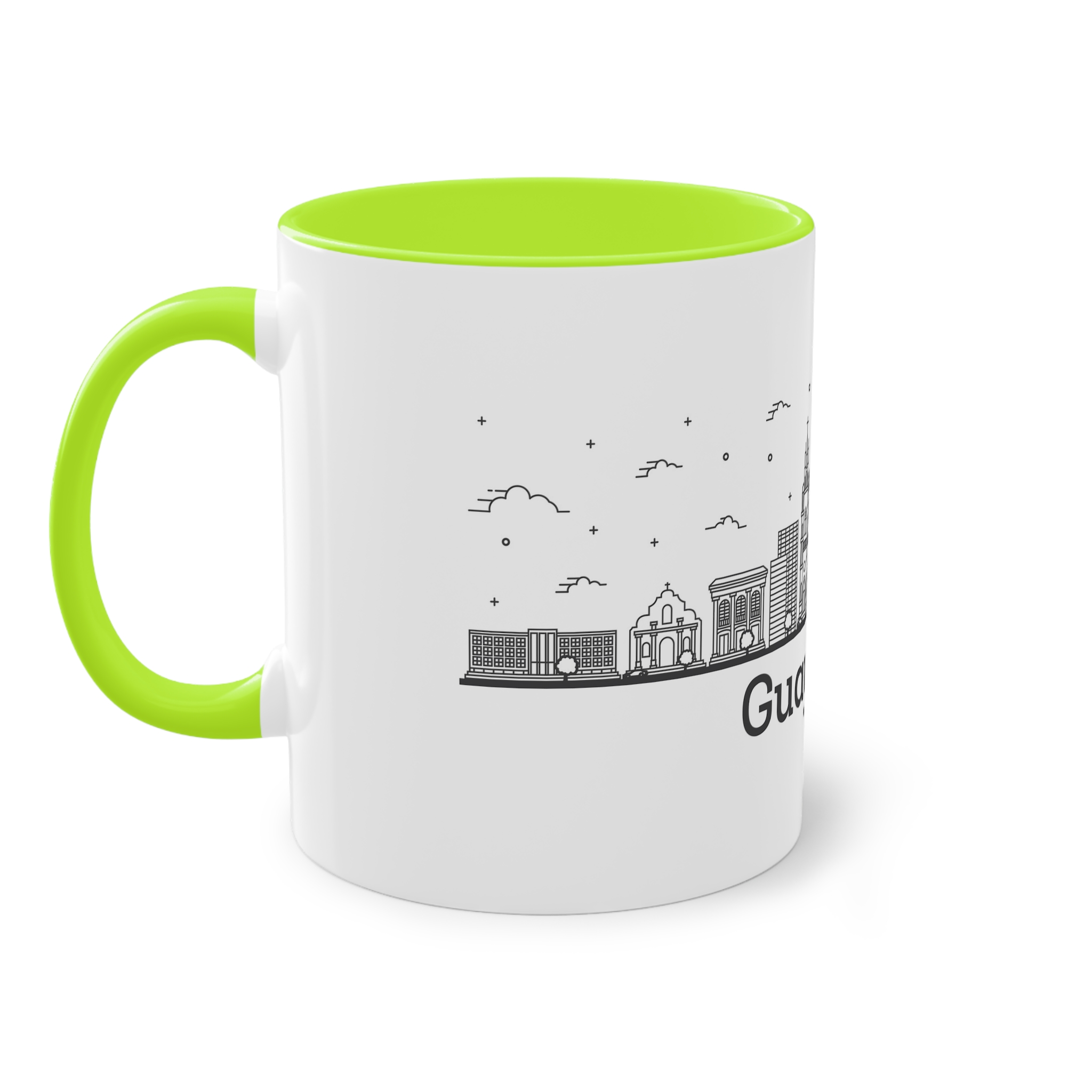 Guayaquil Outline Bold Two Tone Coffee Mug 11oz - Image 27