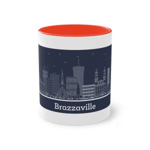 Brazzaville Outline Inverse Two Tone Coffee Mug 11oz