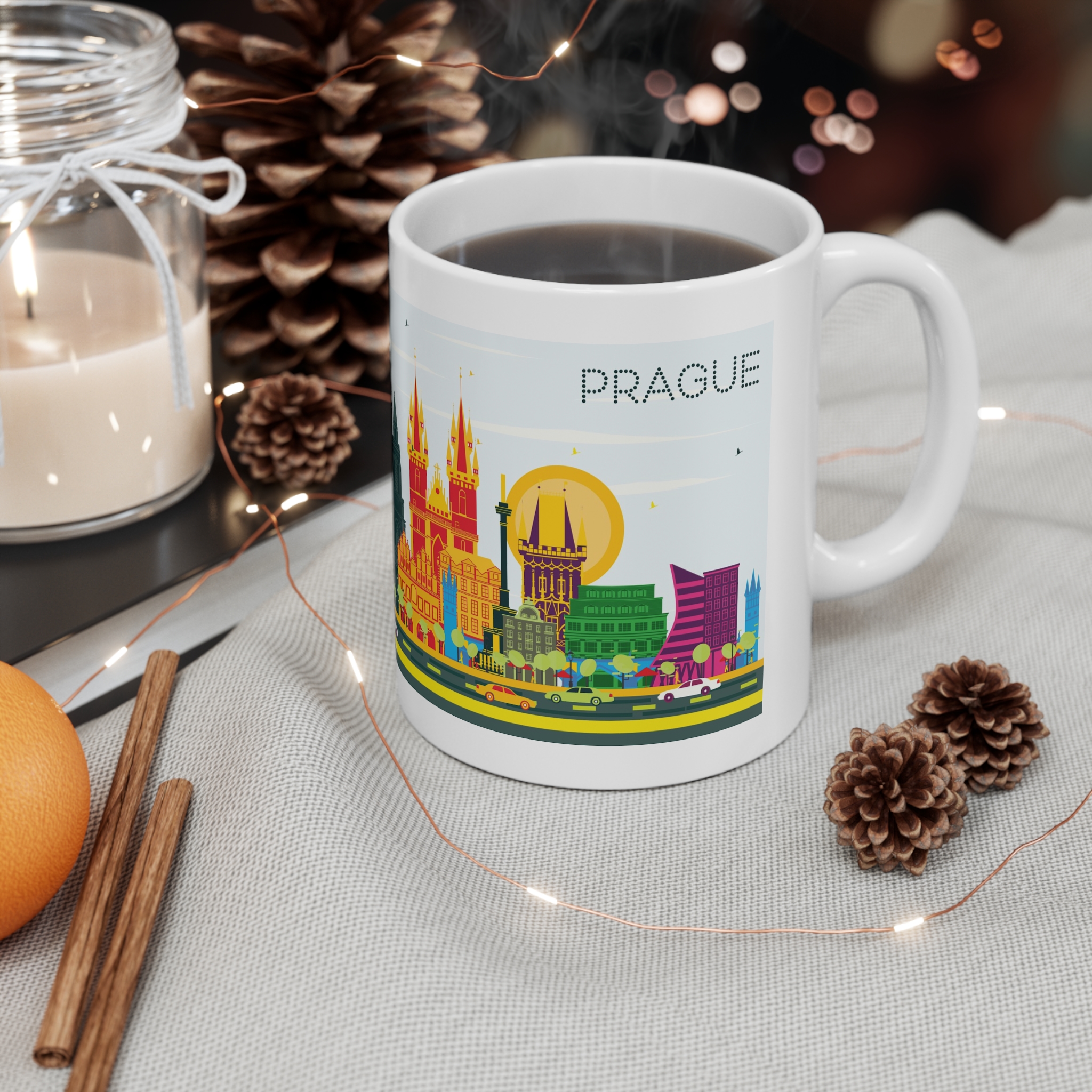 Prague New Color 11oz White Mug - Image 4