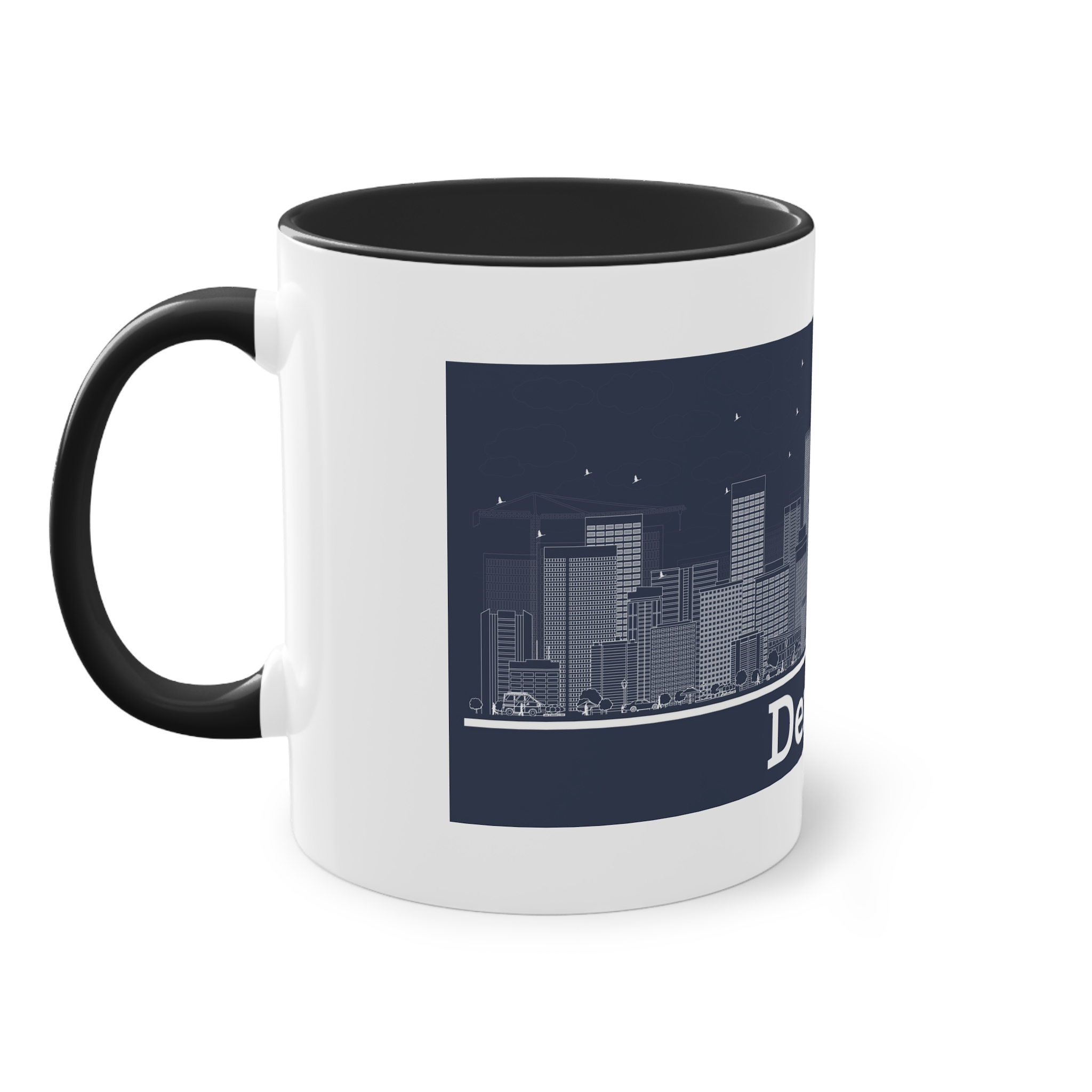 Denver Outline Inverse Two Tone Coffee Mug 11oz - Image 11