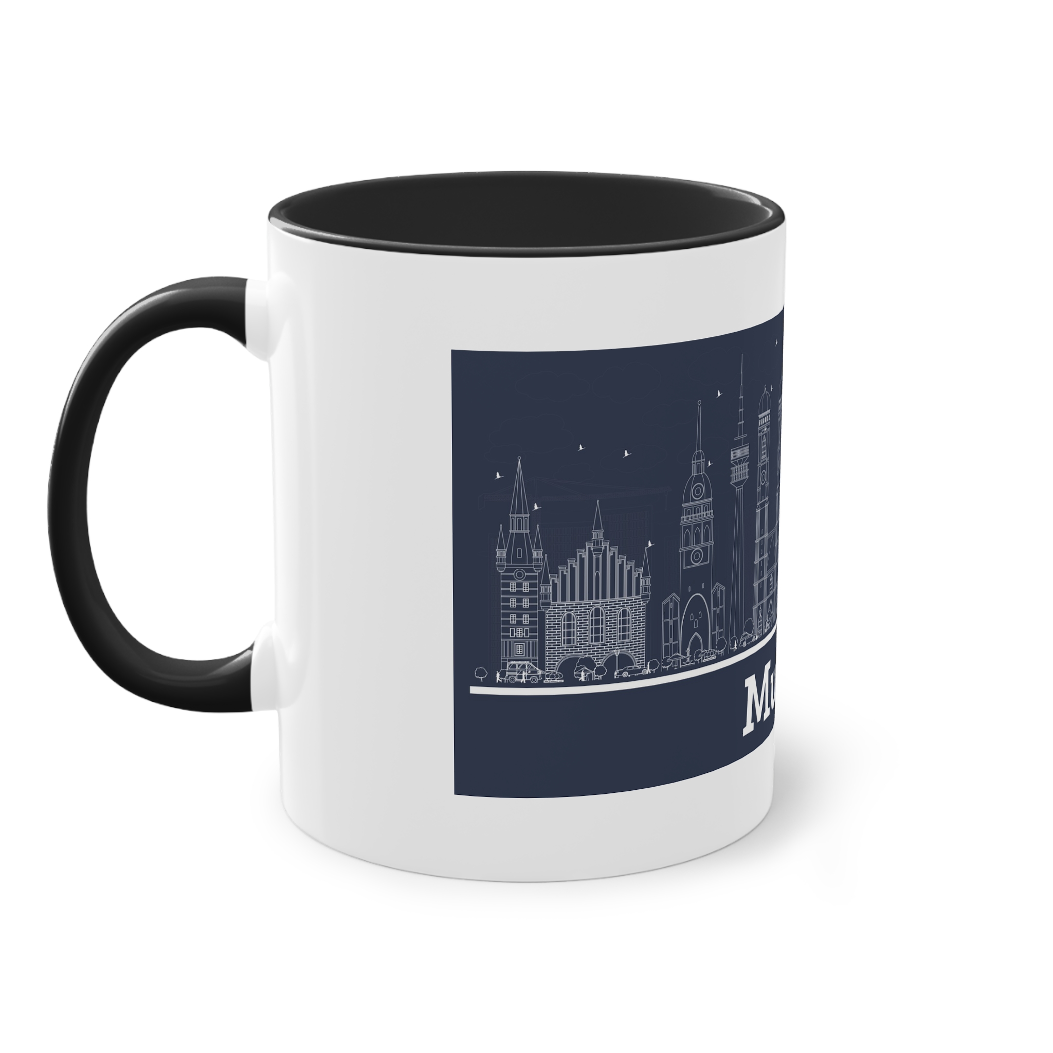 Munich Outline Inverse Two Tone Coffee Mug 11oz - Image 11