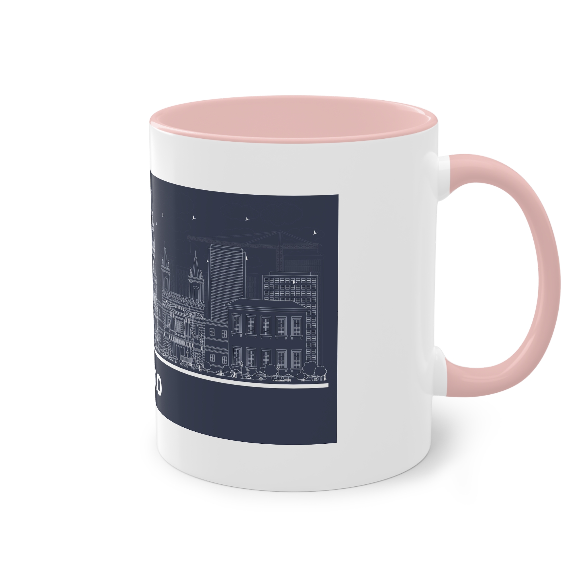 Quito Outline Inverse Two Tone Coffee Mug 11oz - Image 48