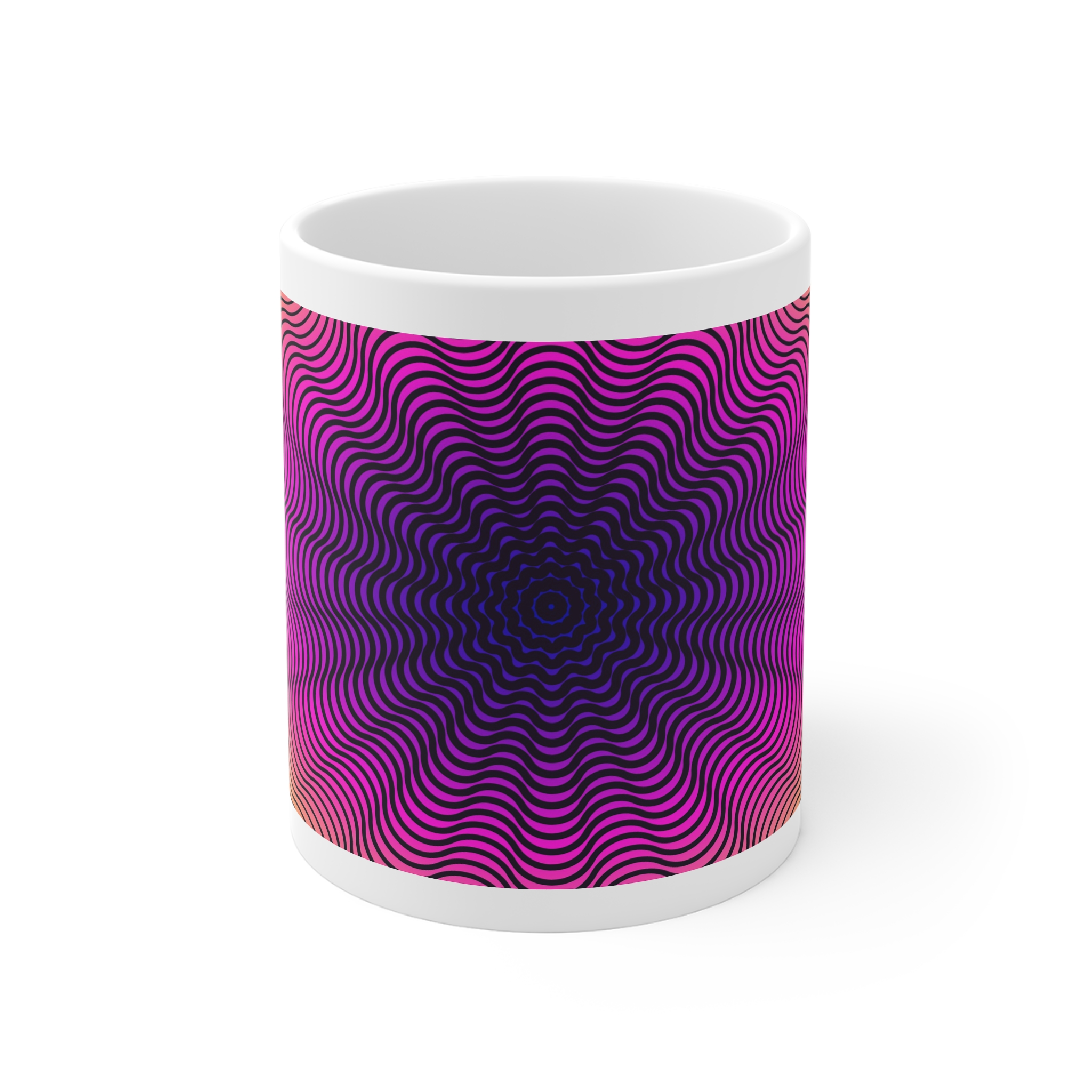 Psychedelic Optical Illusion Background 11oz White Mug
