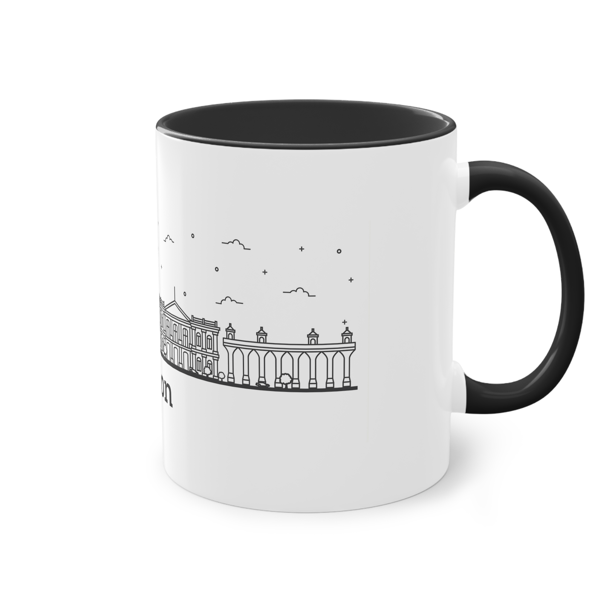 Lisbon Outline Bold Two Tone Coffee Mug 11oz - Image 12