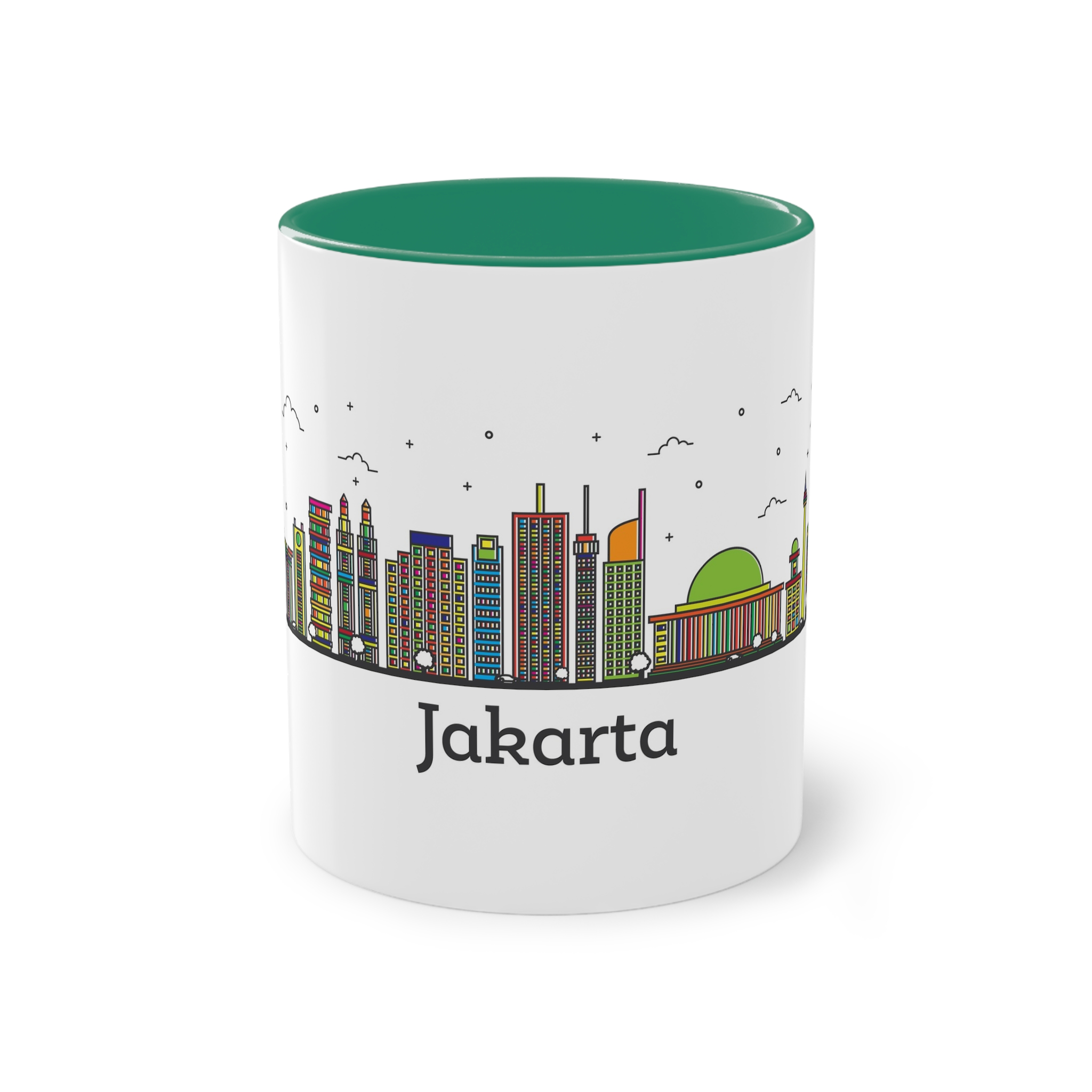Jakarta Outline Bold Color Two Tone Coffee Mug 11oz - Image 29
