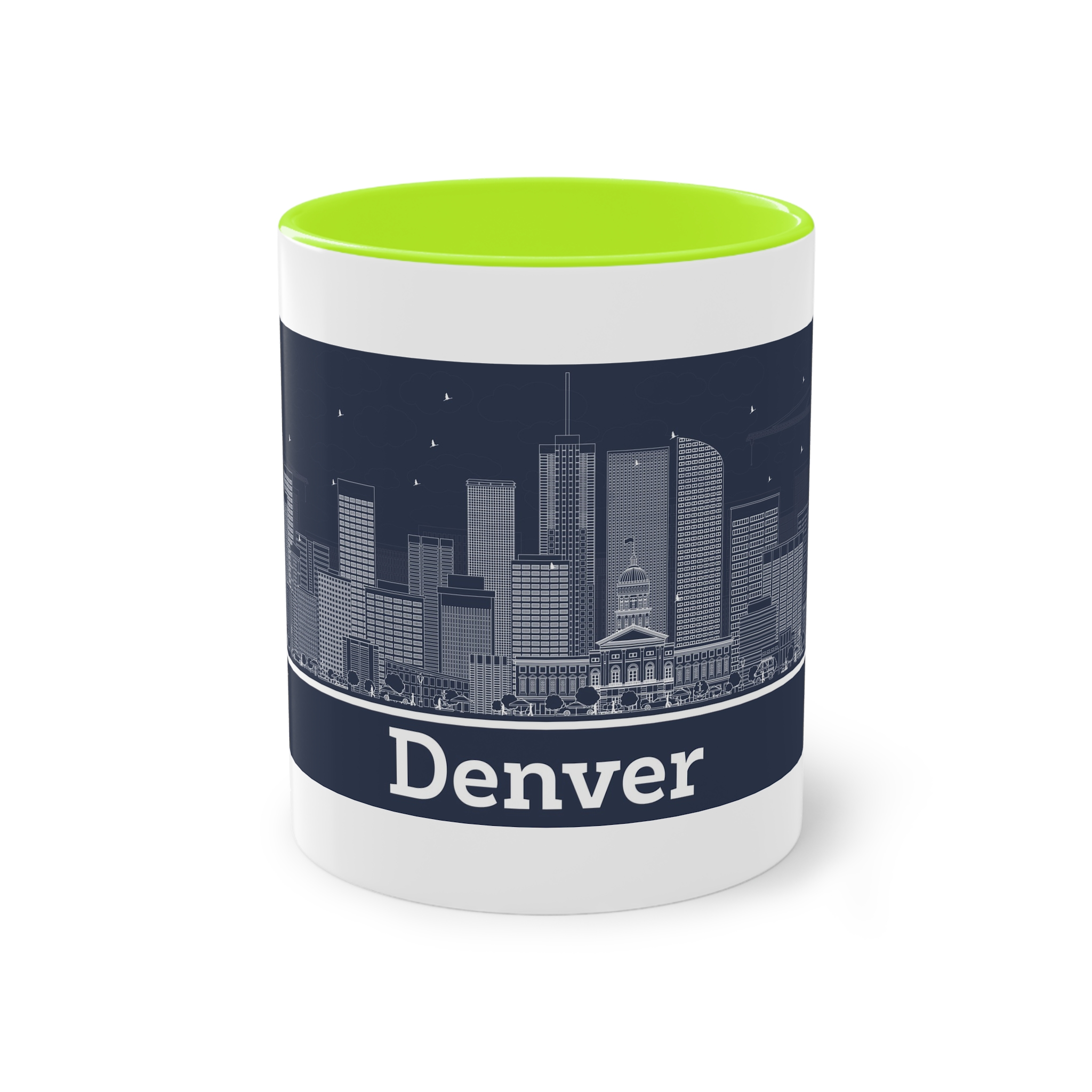 Denver Outline Inverse Two Tone Coffee Mug 11oz - Image 25