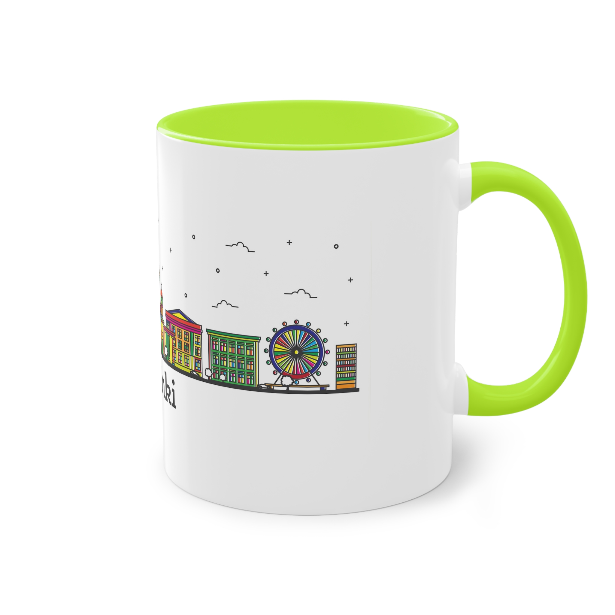 Helsinki Outline Bold Color Two Tone Coffee Mug 11oz - Image 28