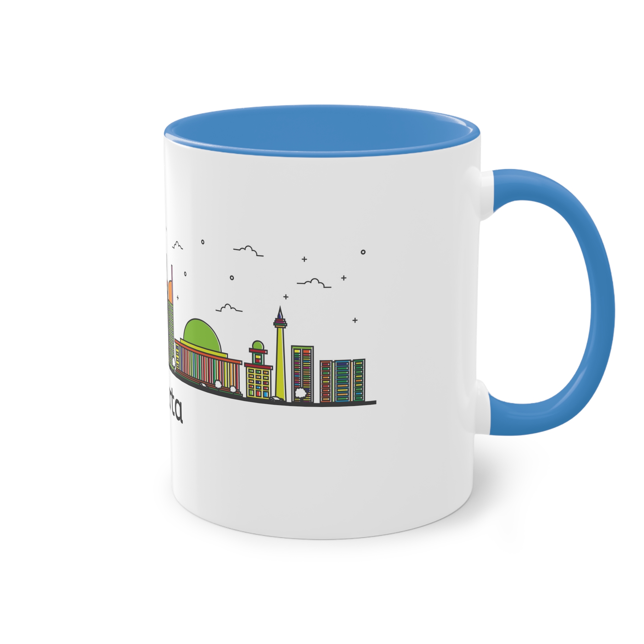 Jakarta Outline Bold Color Two Tone Coffee Mug 11oz - Image 36