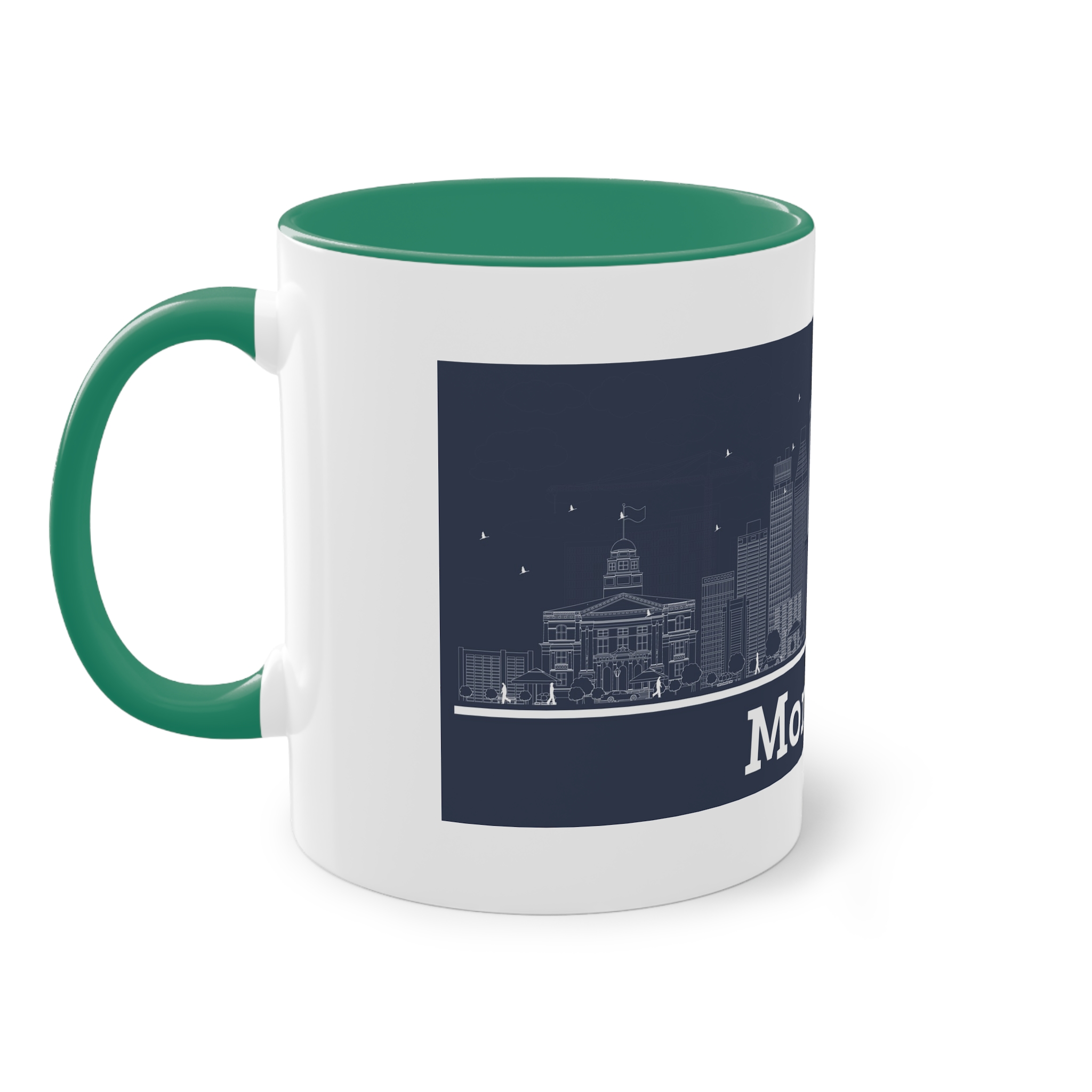 Montreal Outline Inverse Two Tone Coffee Mug 11oz - Image 31