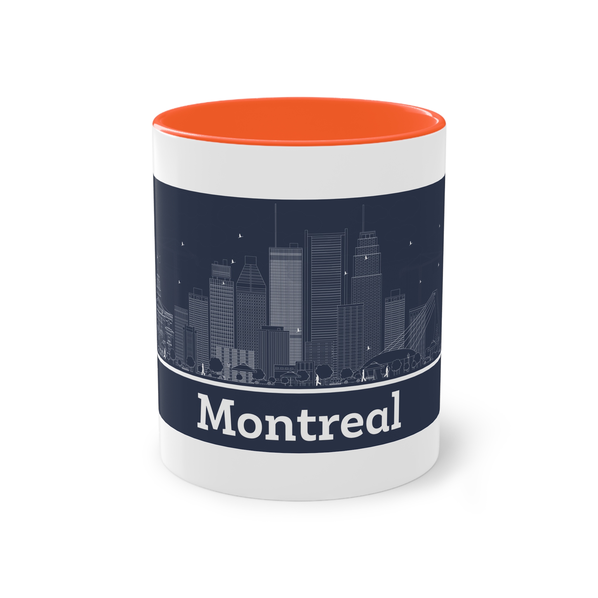 Montreal Outline Inverse Two Tone Coffee Mug 11oz - Image 13