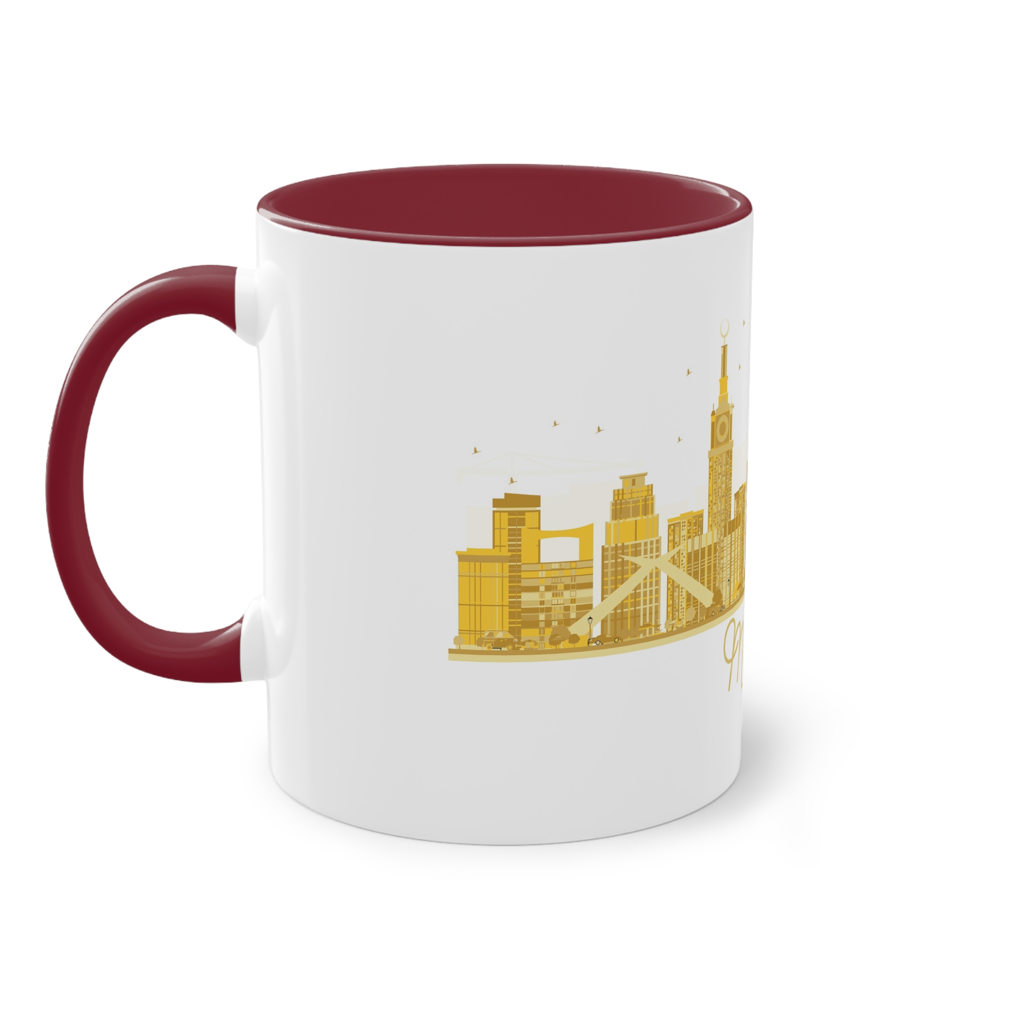 Mecca Golden Silhouette 1 Two Tone Coffee Mug 11oz - Image 7