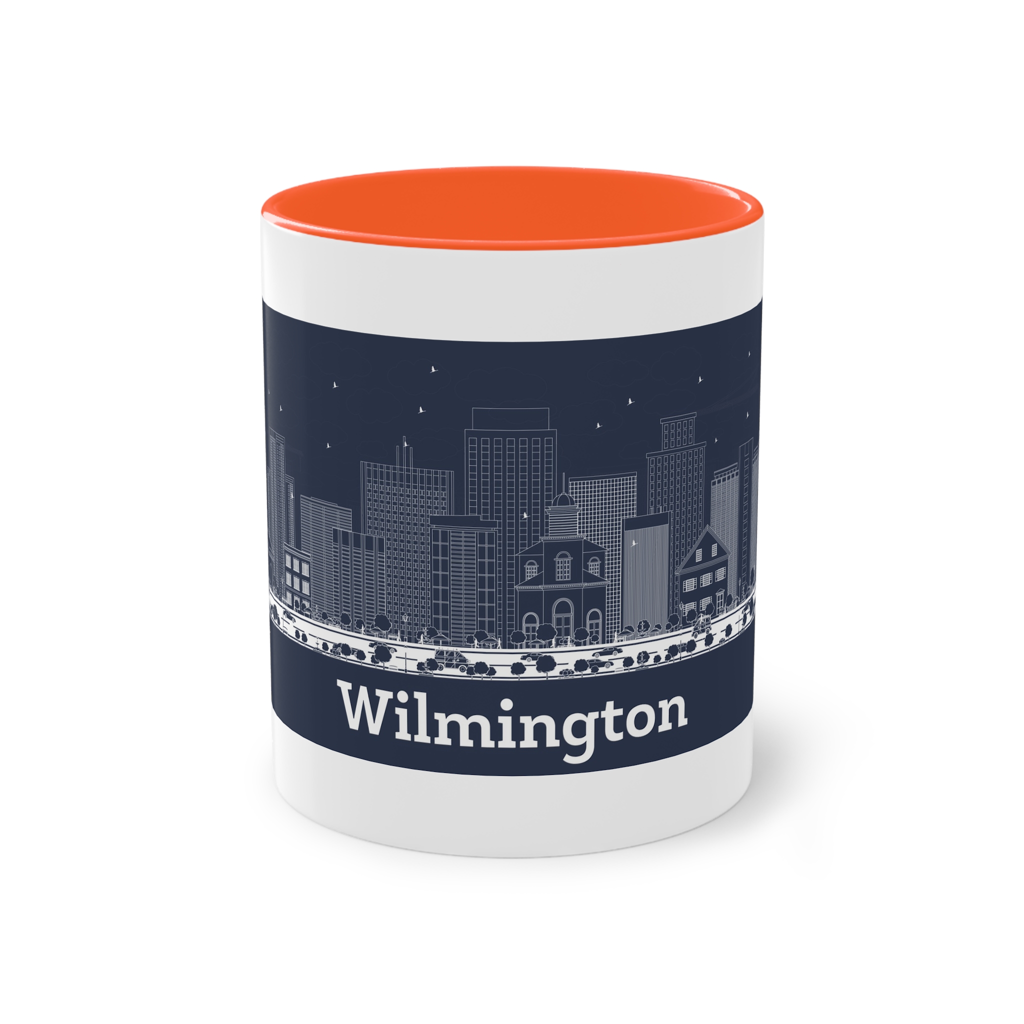 Wilmington Outline Inverse Two Tone Coffee Mug 11oz - Image 13