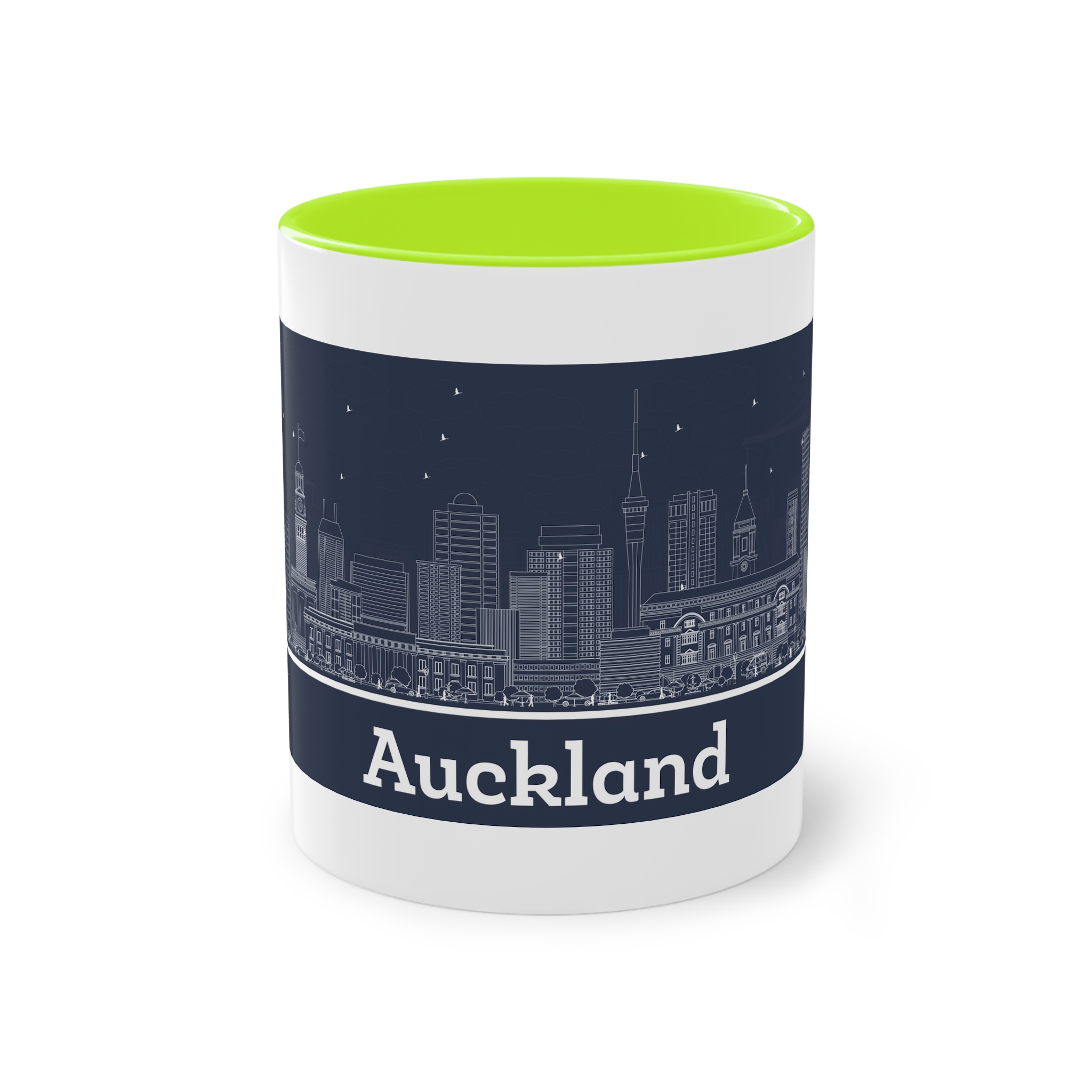 Auckland Outline Inverse Two Tone Coffee Mug 11oz - Image 25